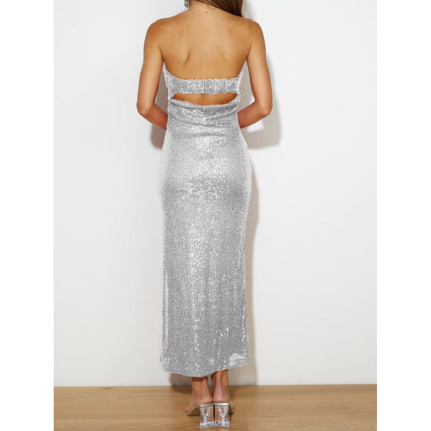 Sequin Cutout Tube Dress