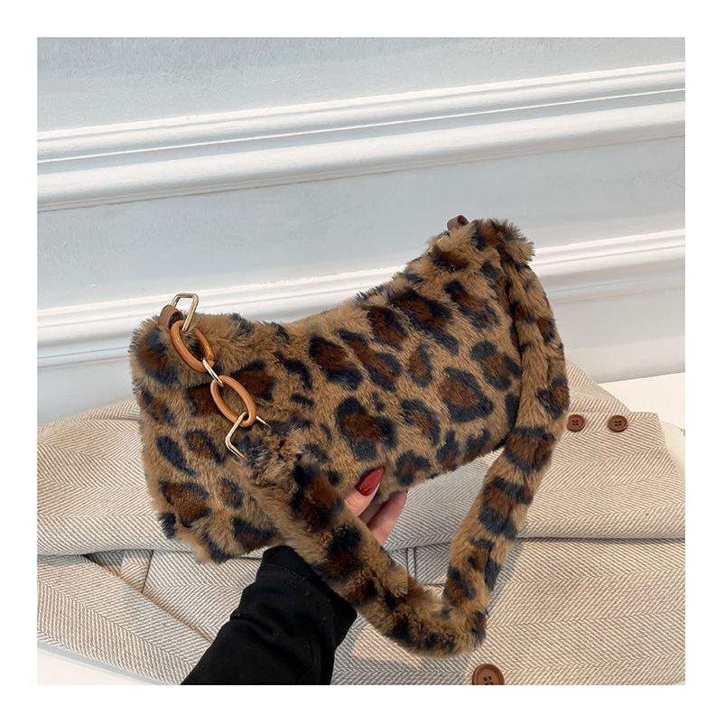 Leopard Fluff Shoulder Bag