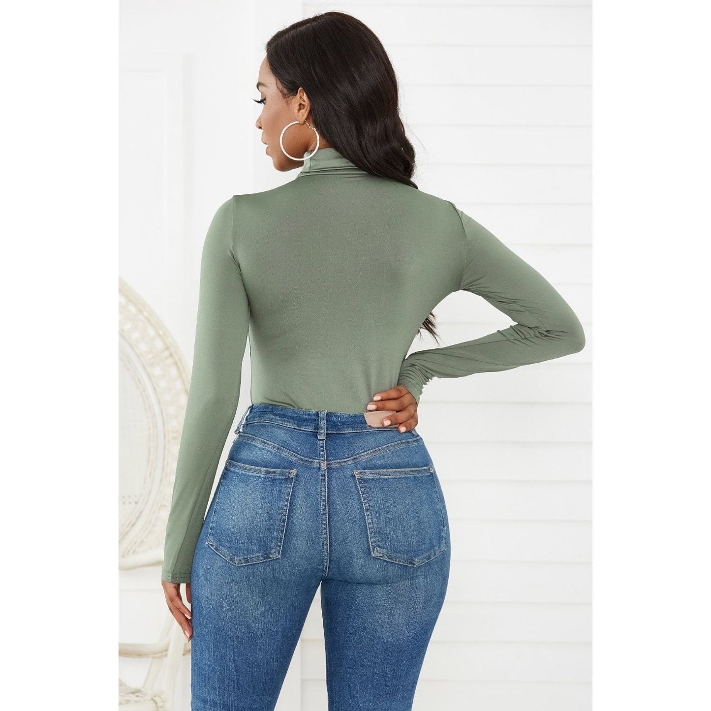 Turtleneck Long Sleeve Bodysuit