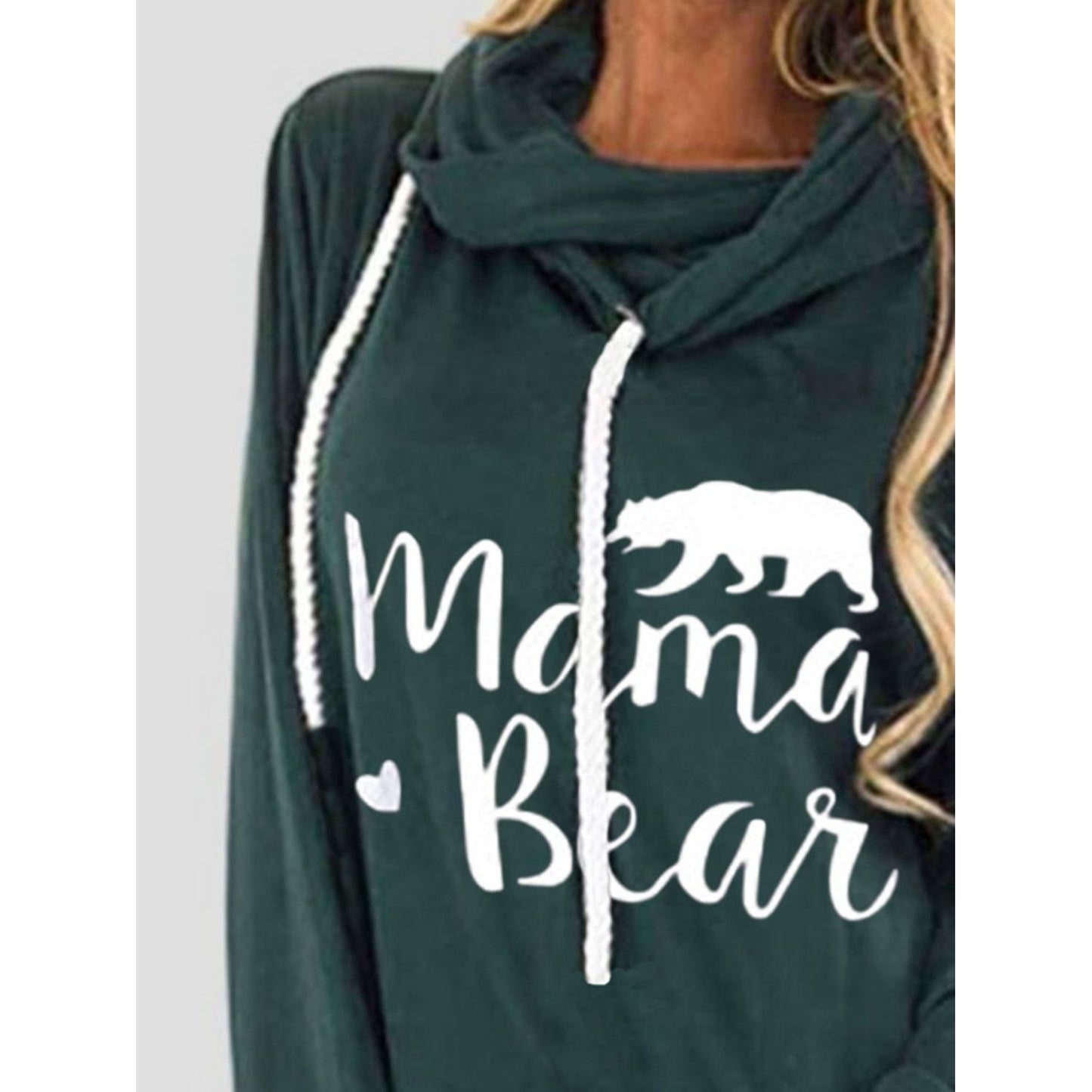 Drawstring Letter Graphic Long Sleeve Hoodie