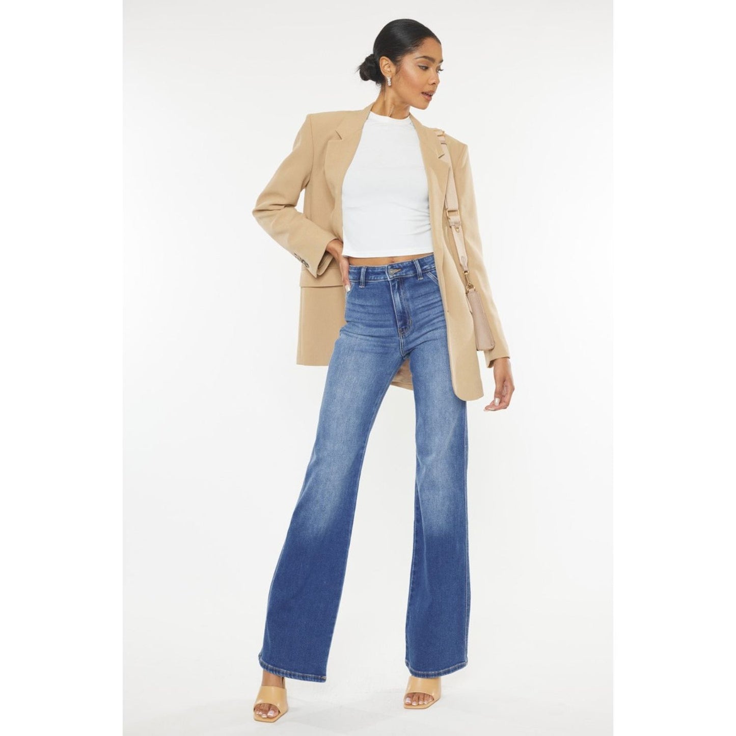 Kancan Ultra High Waist Gradient Flare Jeans