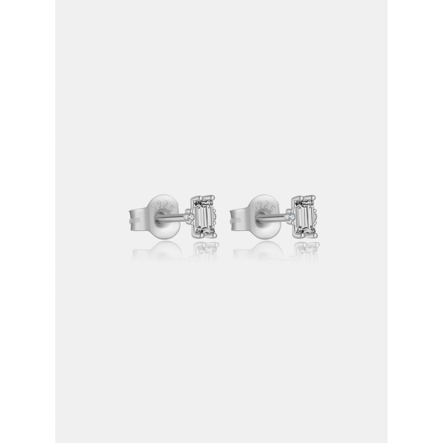 925 Sterling Silver Zircon Stud Earrings