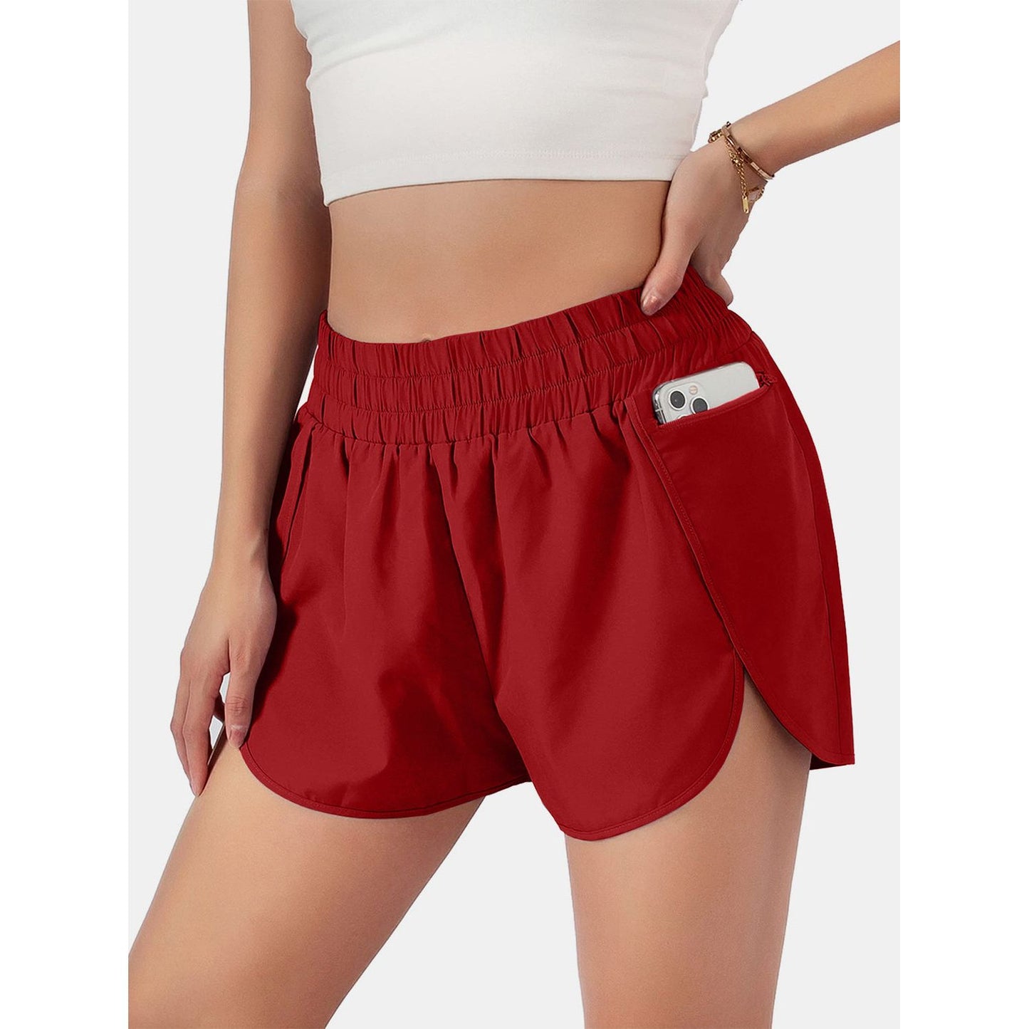 Elastic Waist Active Shorts