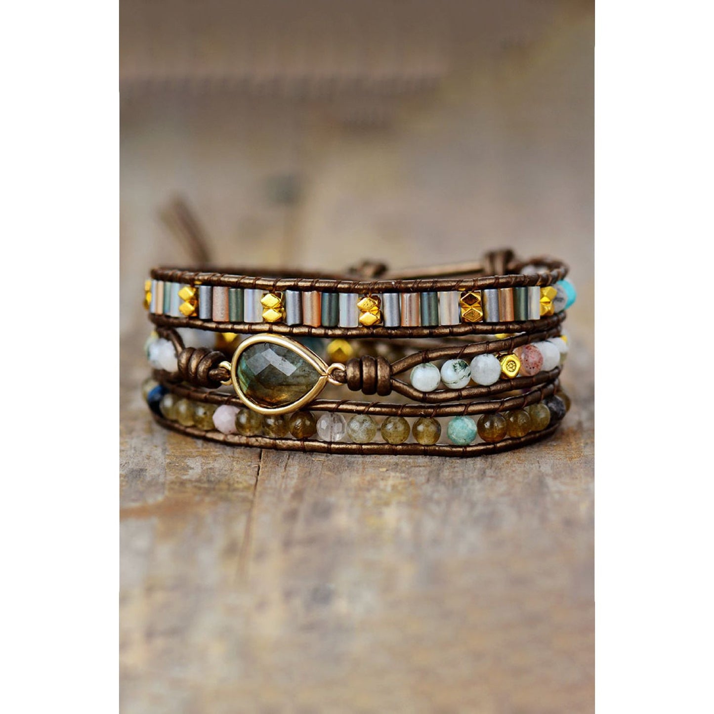 Handmade Triple Layer Beaded Bracelet