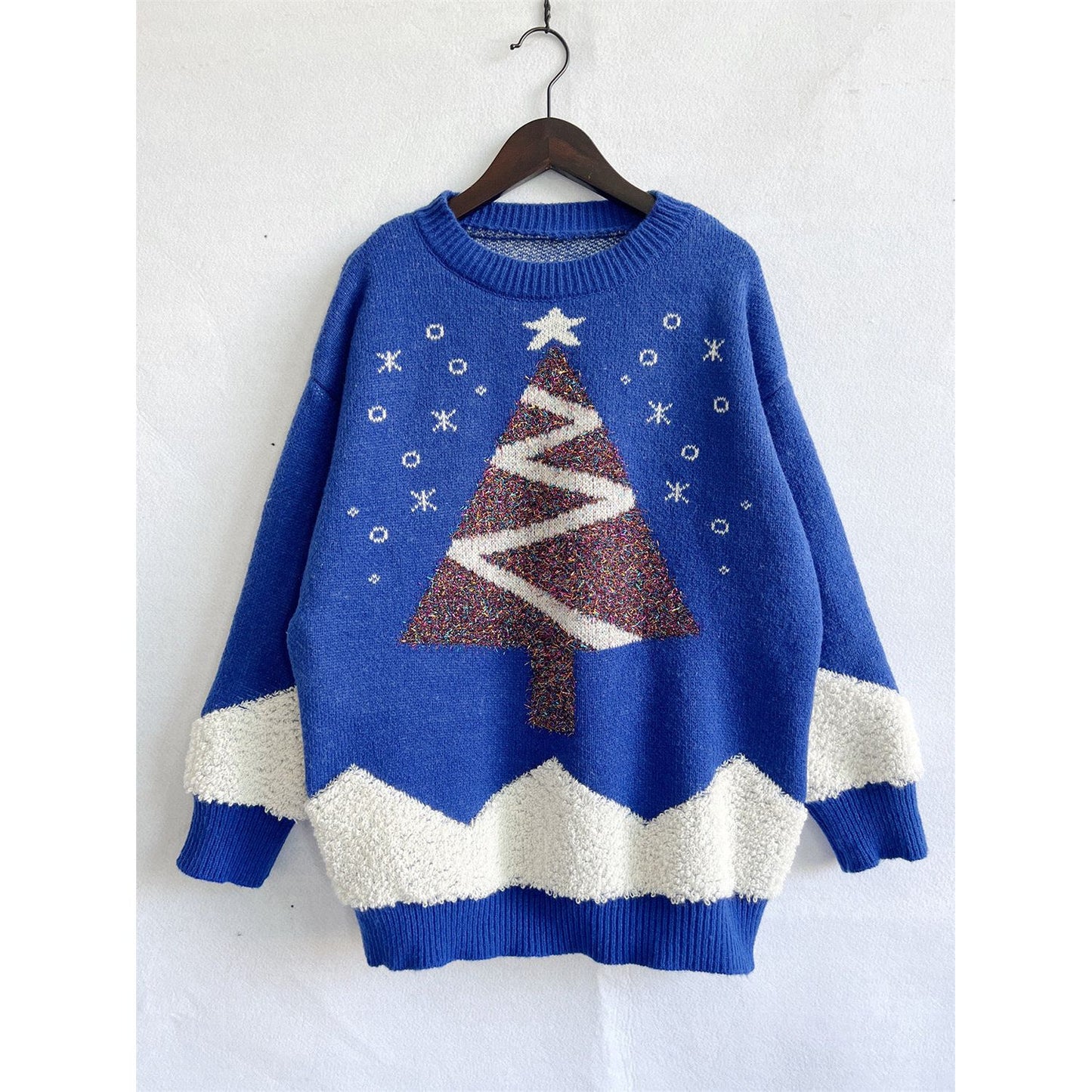 Christmas Tree Graphic Dropped Shoulder Sweater