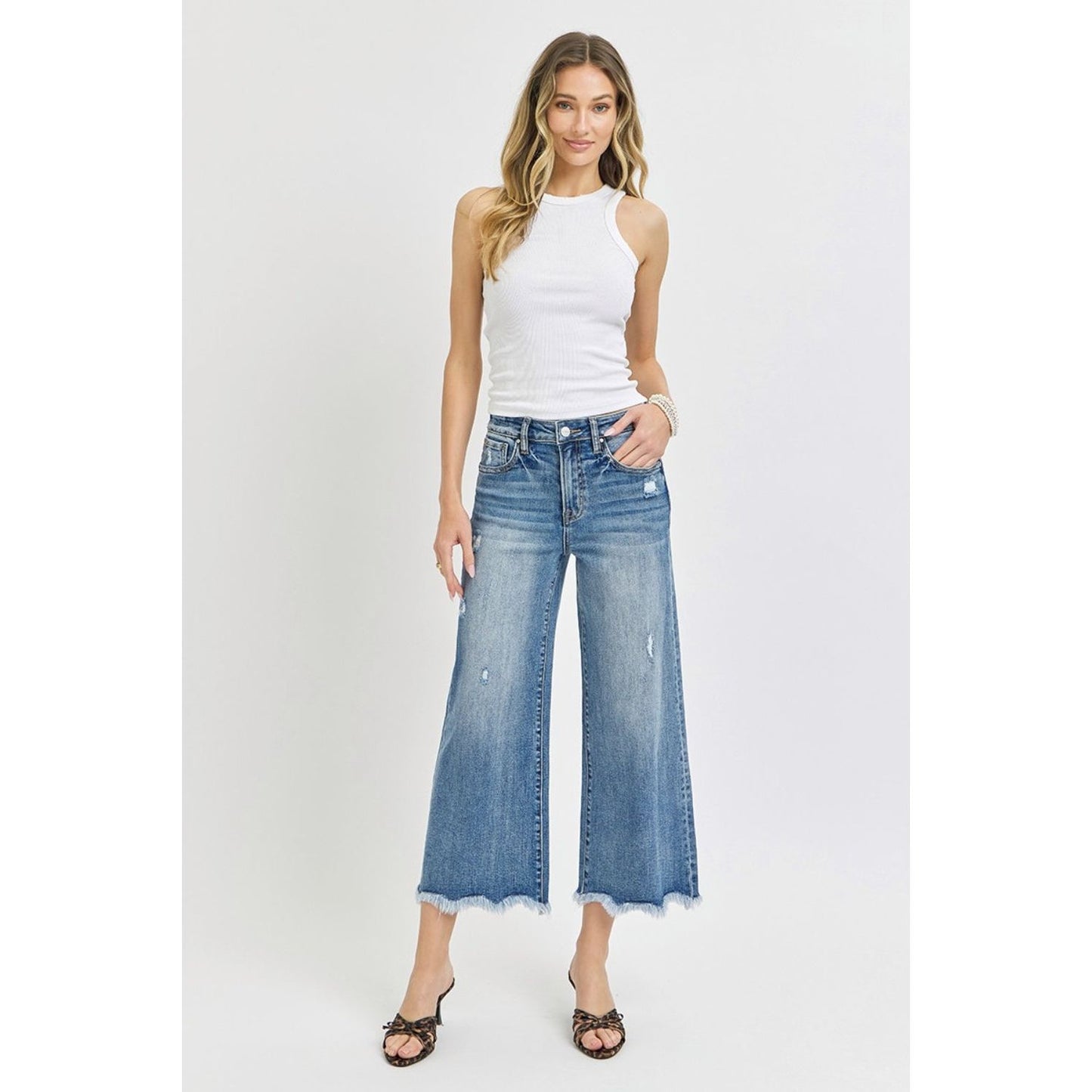 Risen High Rise Cropped Flare Jeans