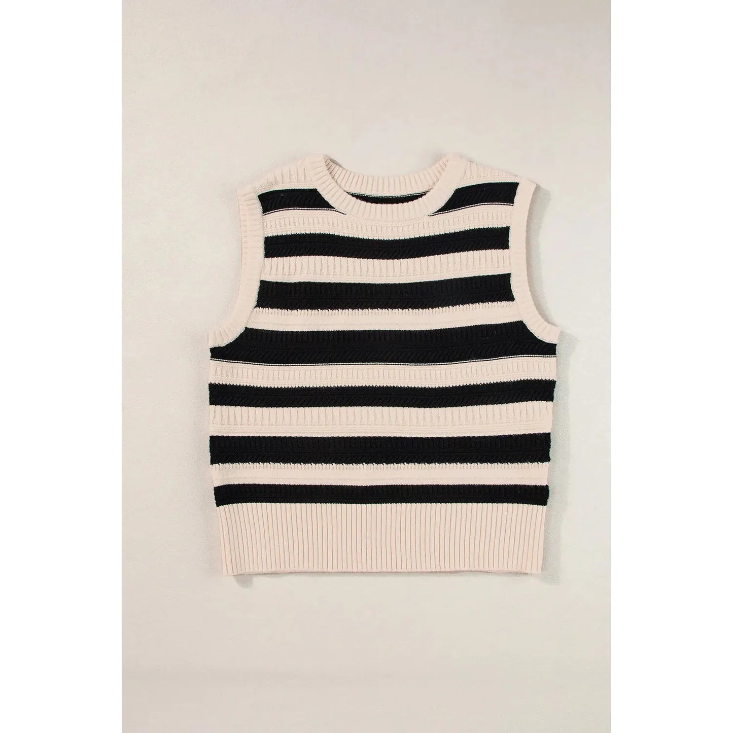 Color Block Round Neck Sweater Vest