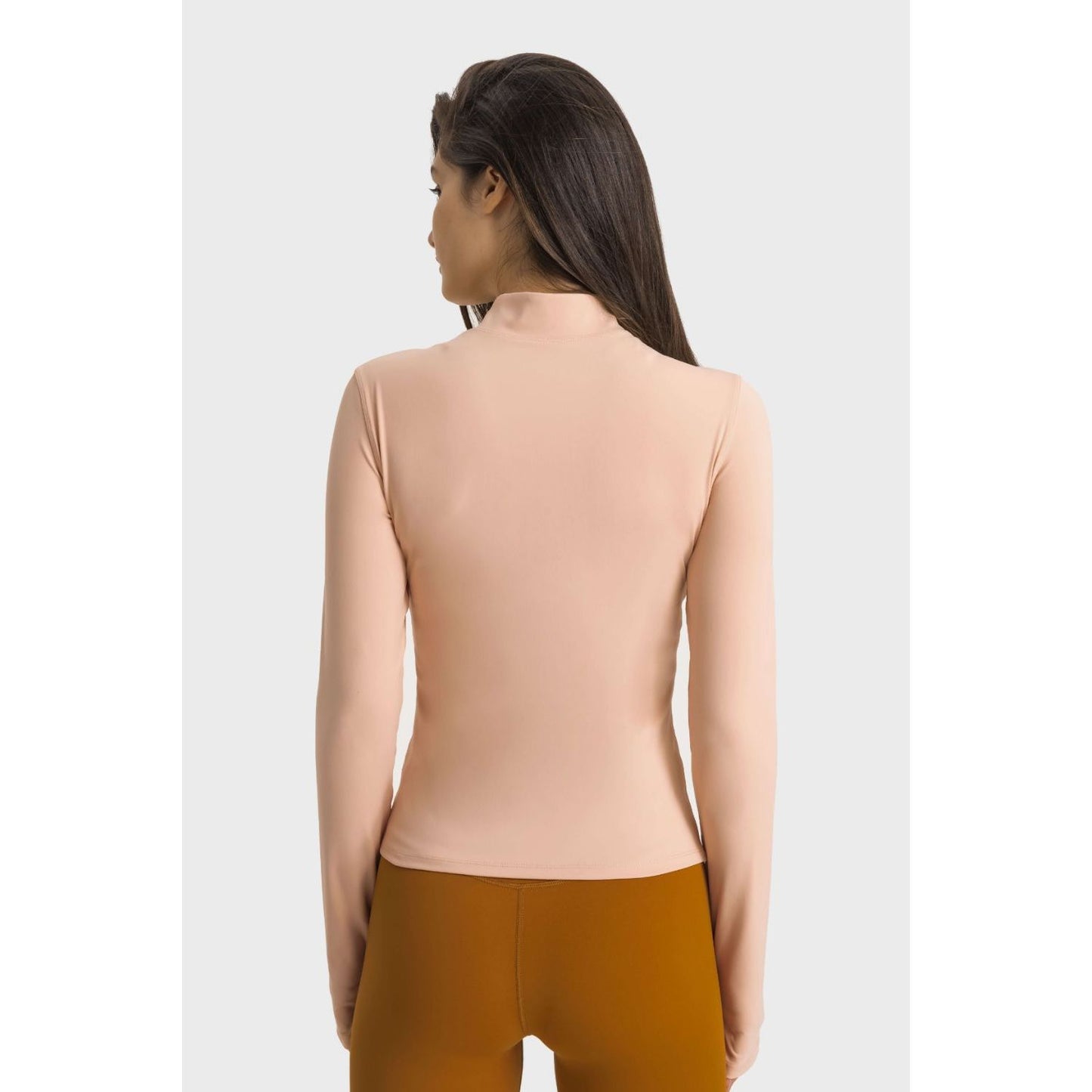 Half Zip Thumbhole Sleeve Sports Top