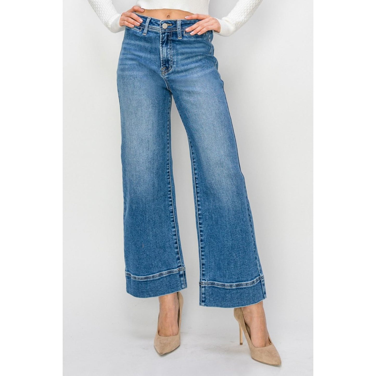 RISEN Full Size High Rise Wide Leg Jeans