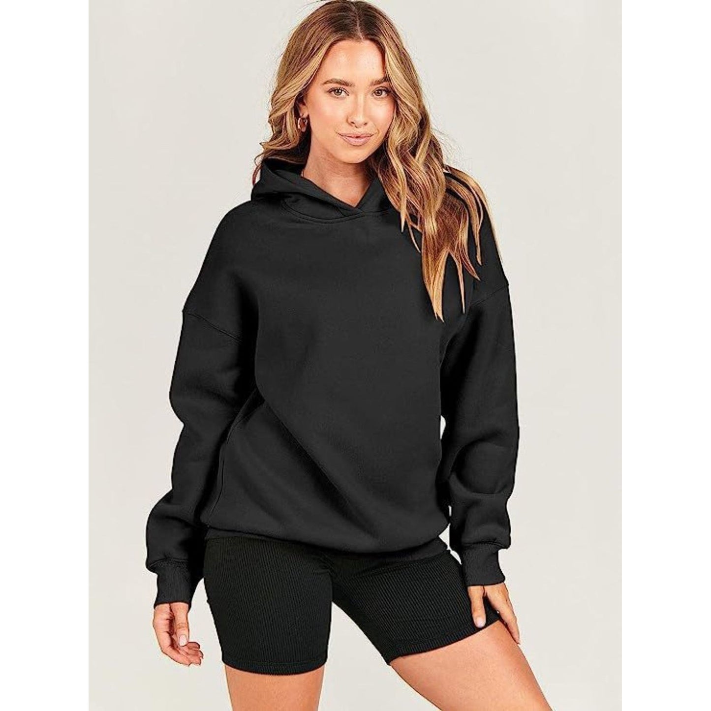 Dropped Shoulder Long Sleeve Hoodie