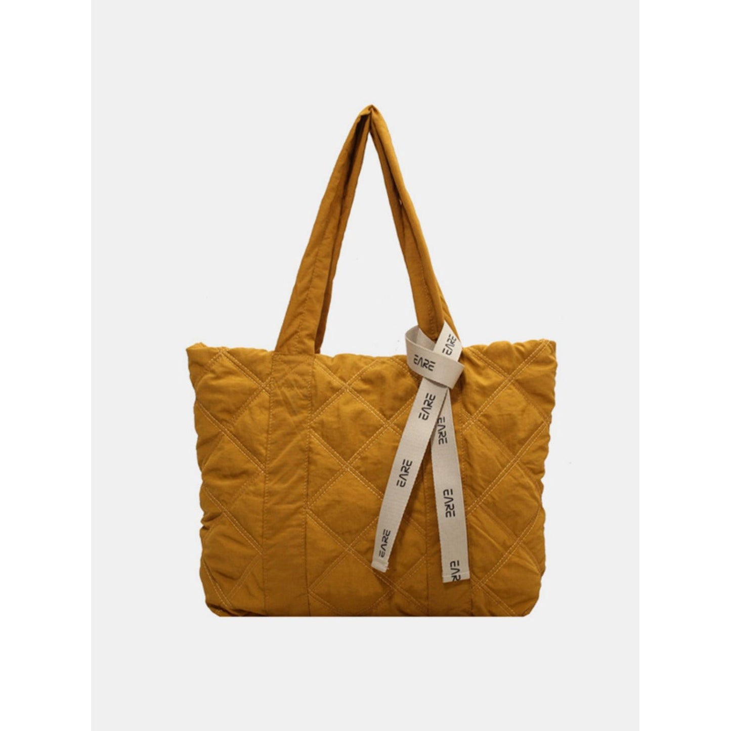 Quilted Nylon Large Tote Bag