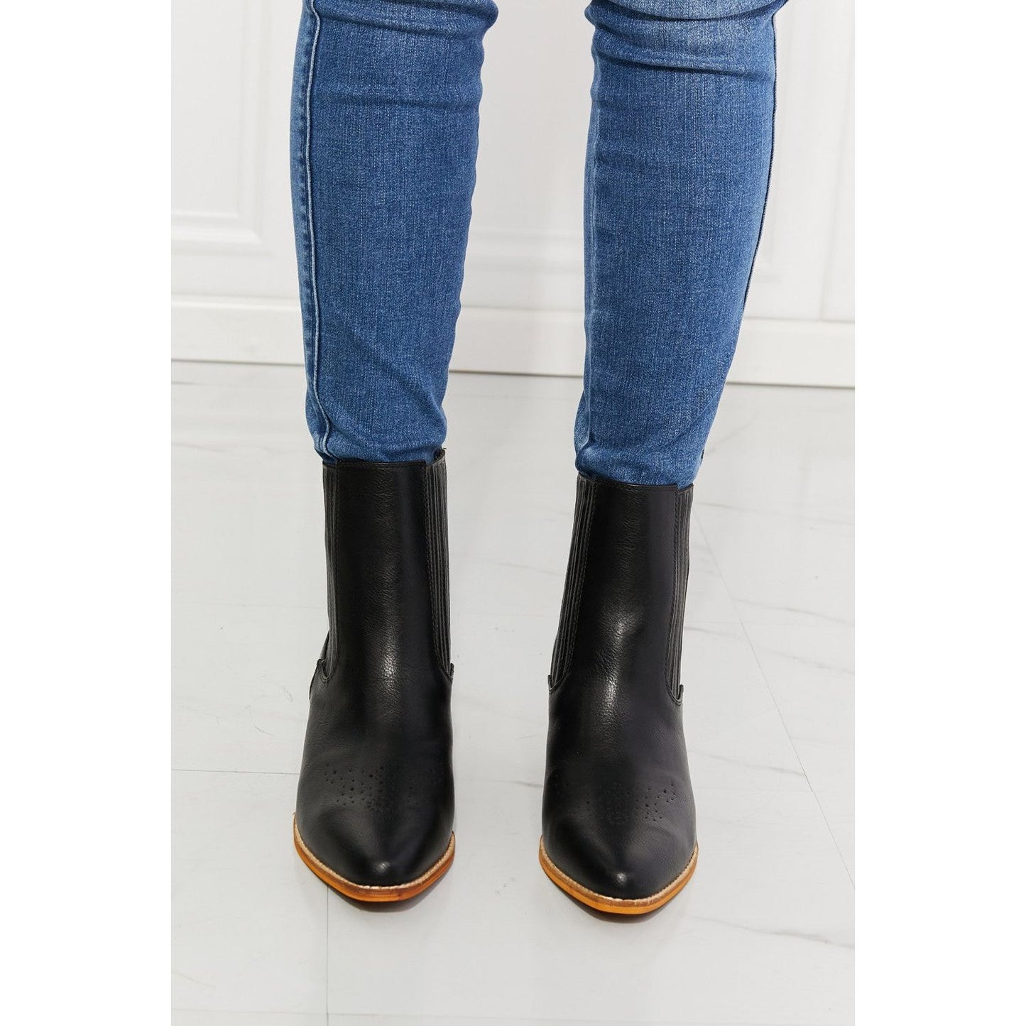 MMShoes Love the Journey Stacked Heel Chelsea Boot in Black