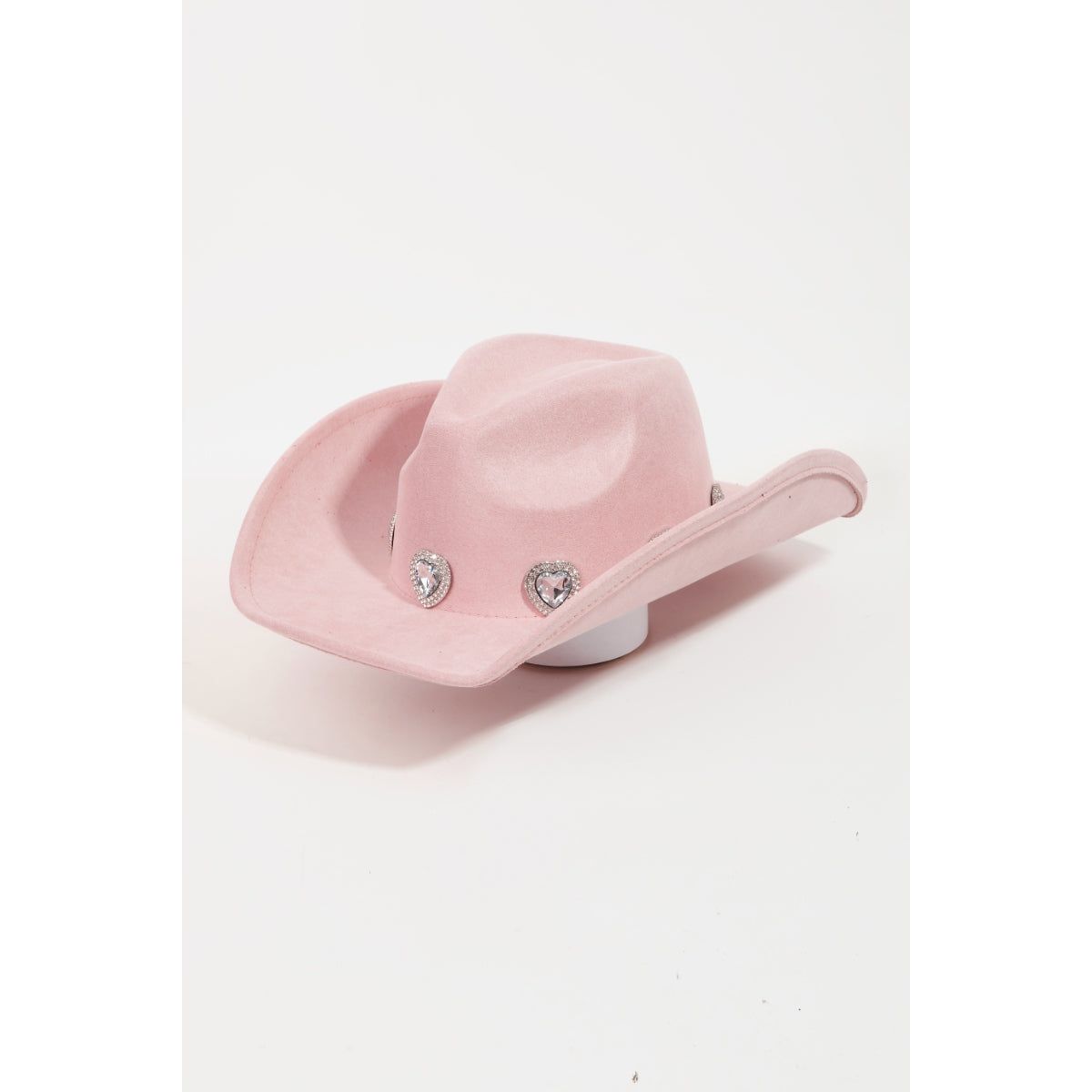 Fame Rhinestone Pave Heart Cowboy Hat