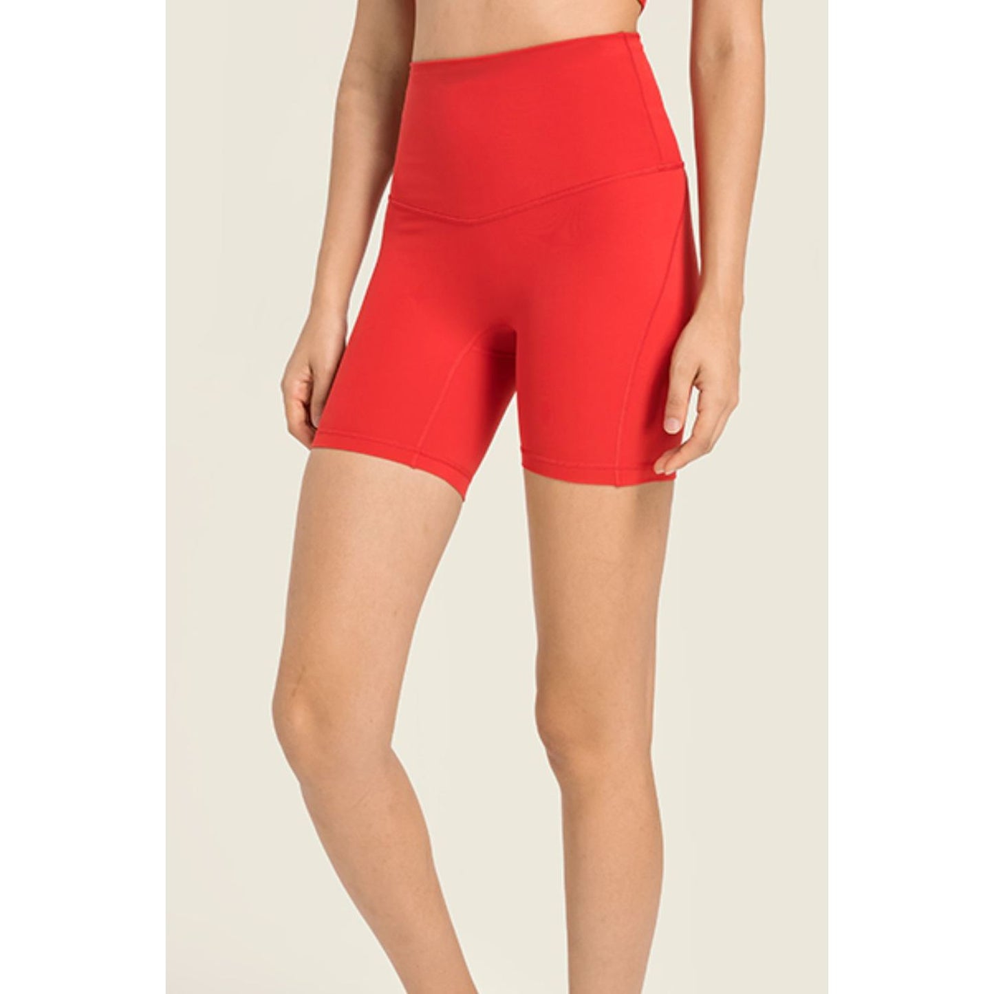 Seamless High-Rise Wide Waistband Biker Shorts