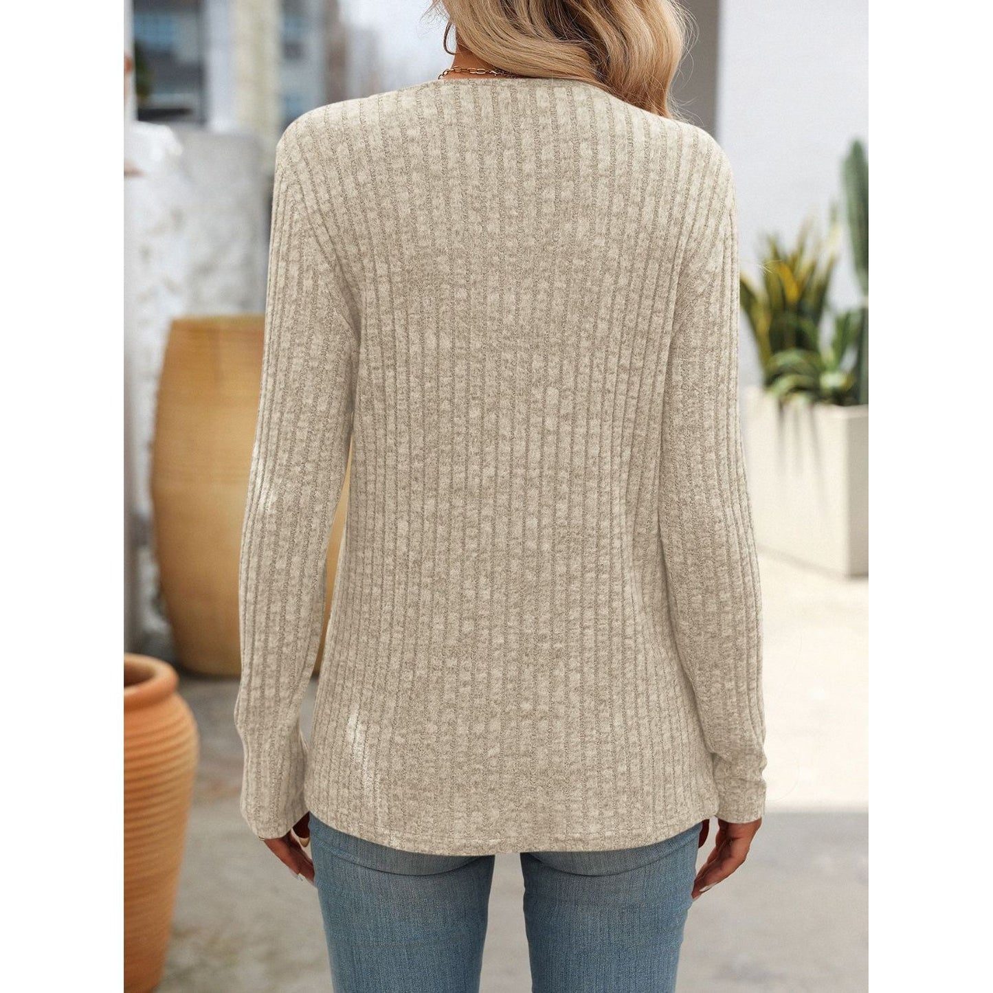 Mandy Square Neck Long Sleeve T-Shirt