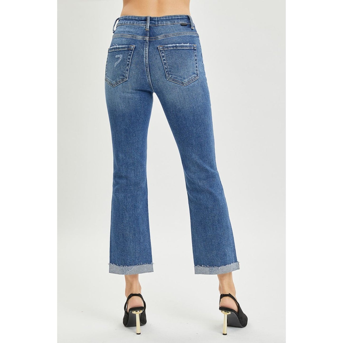 RISEN Full Size Button Fly Cropped Bootcut Jeans