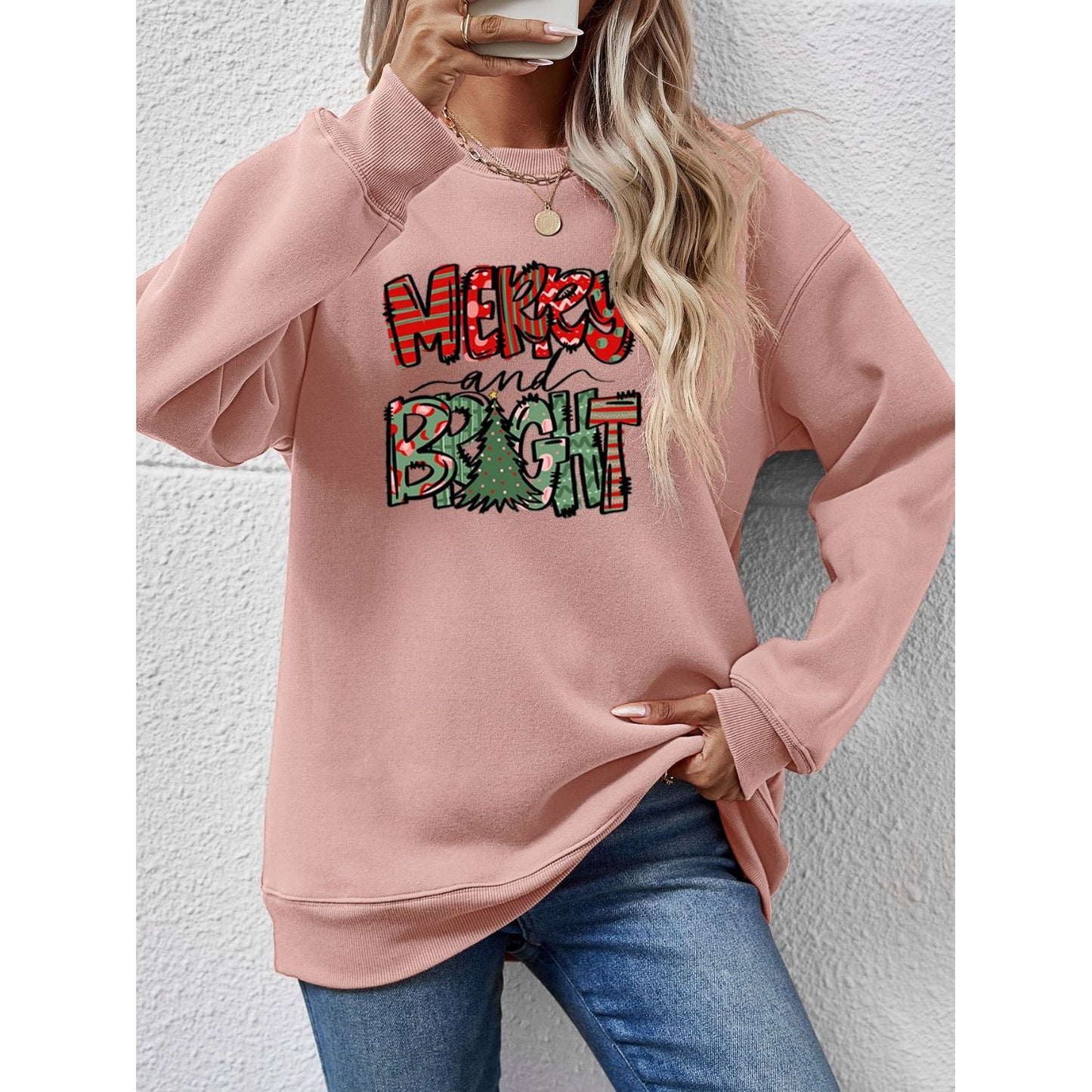 MERRY AND BRIGHT Long Sleeve Sweatshirt