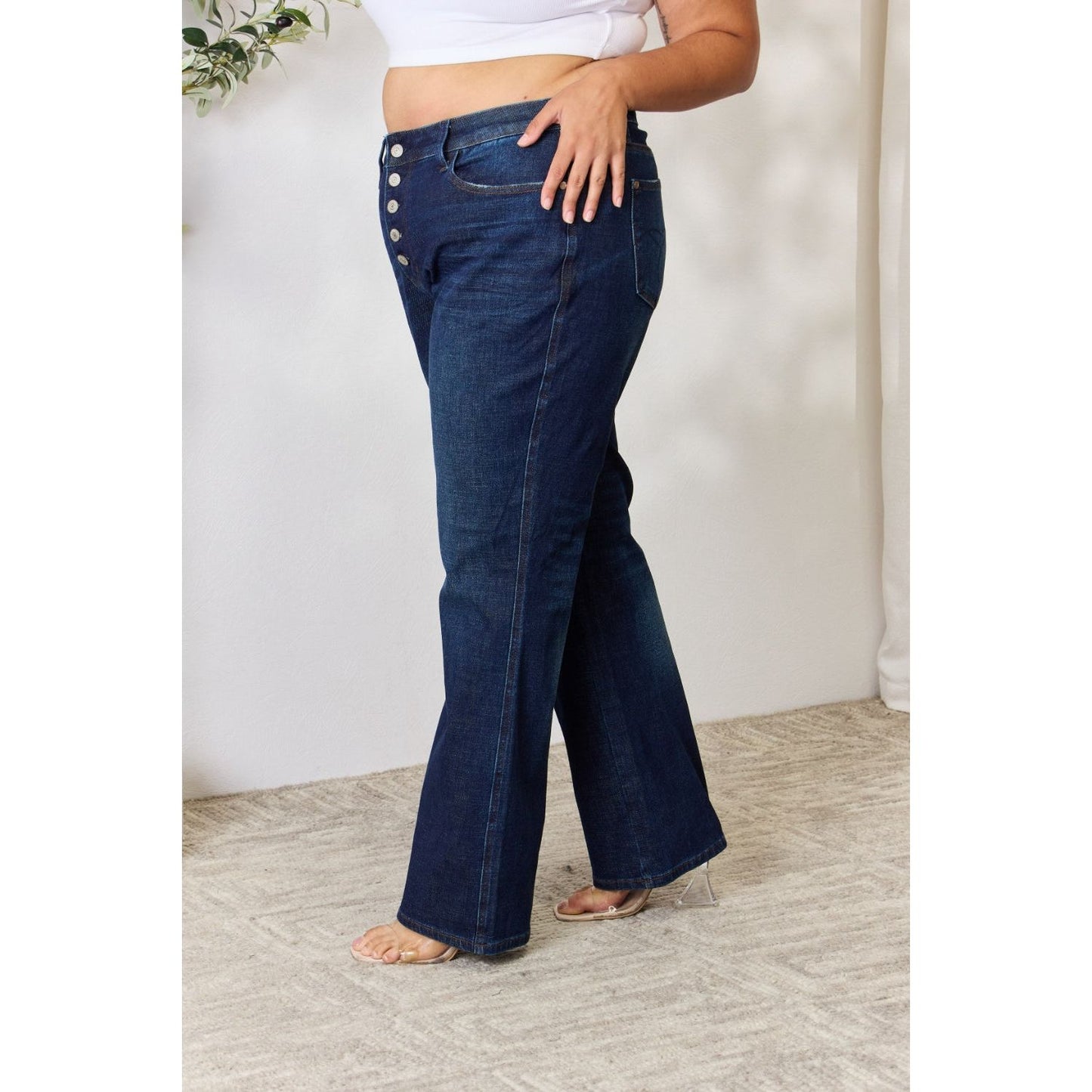 Judy Blue Full Size Button-Fly Straight Jeans