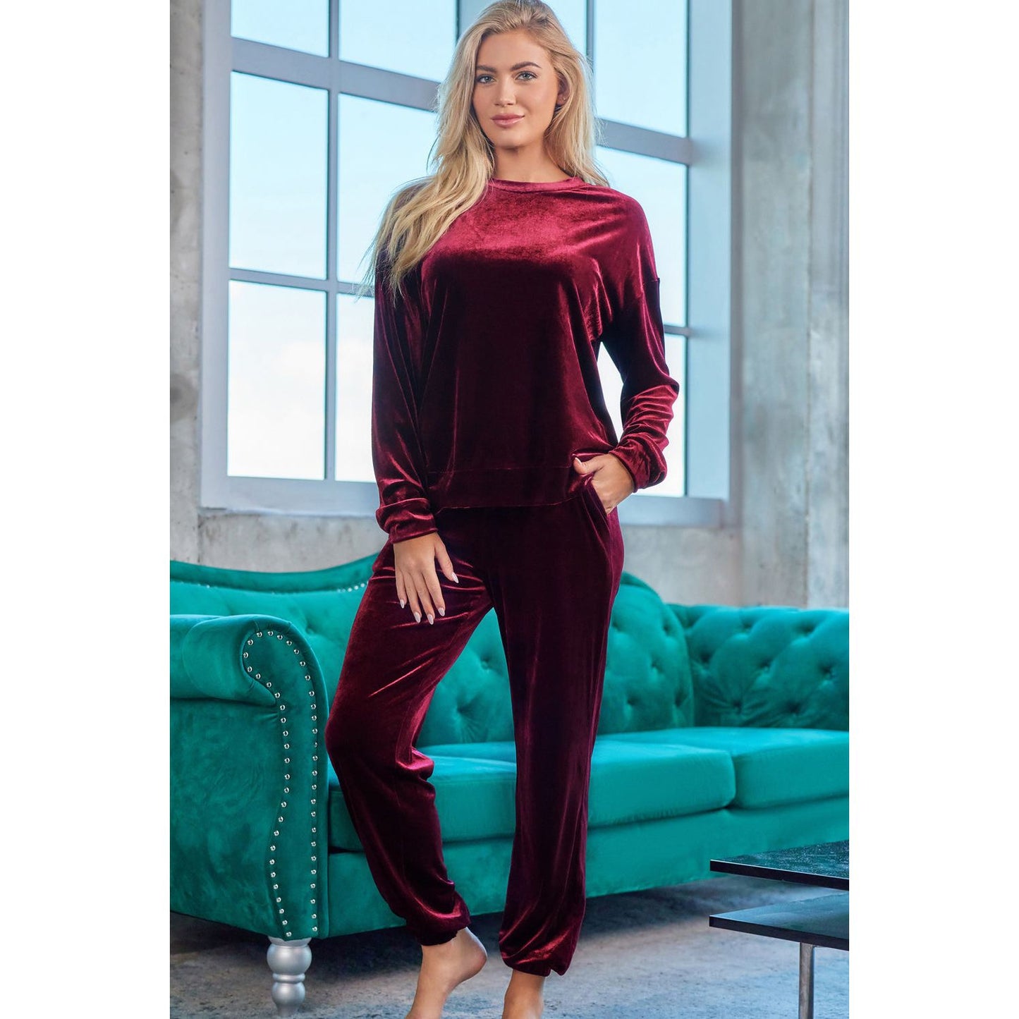 Long Sleeve Top and Pants Lounge Set