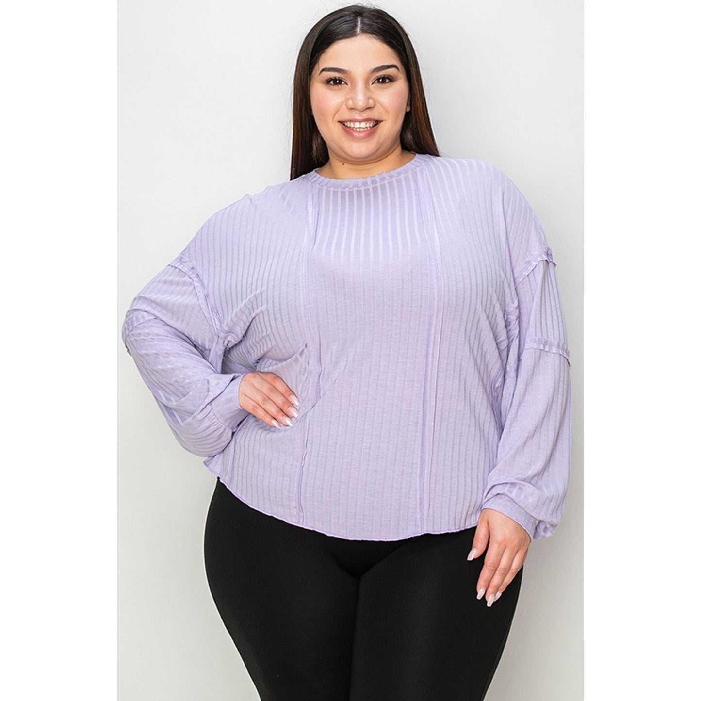 Basic Bae Full Size Ribbed Round Neck Long Sleeve T-Shirt