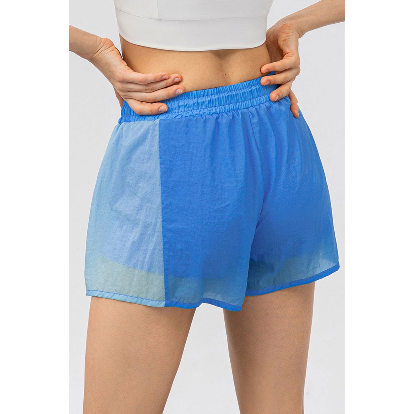 Color Block Drawstring Active Shorts