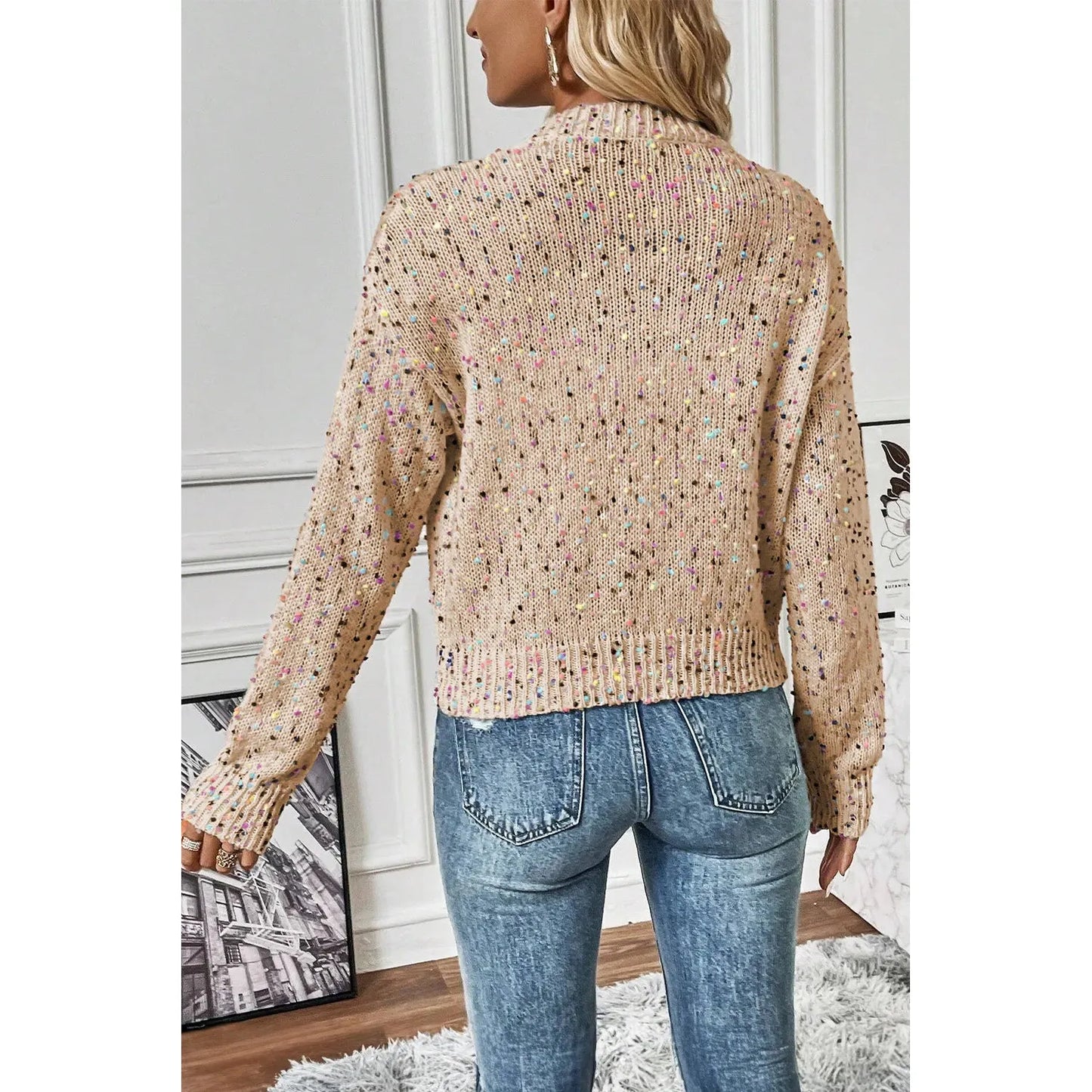 Confetti Button Up Long Sleeve Cardigan