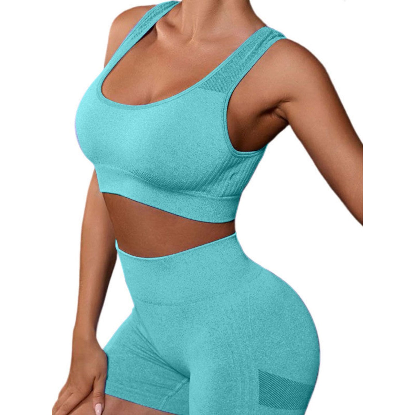 Cutout Scoop Neck Tank and Shorts Active Set