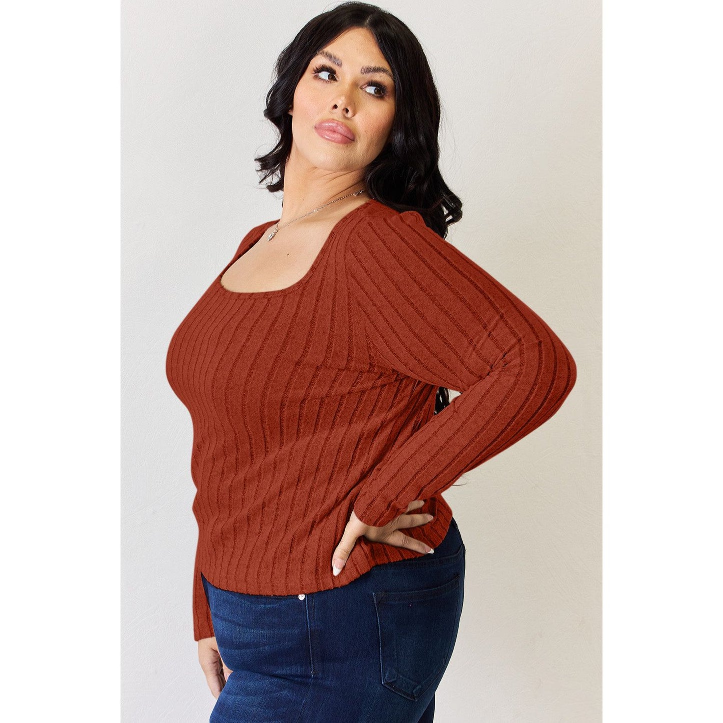 Basic Bae Full Size Ribbed Long Sleeve T-Shirt