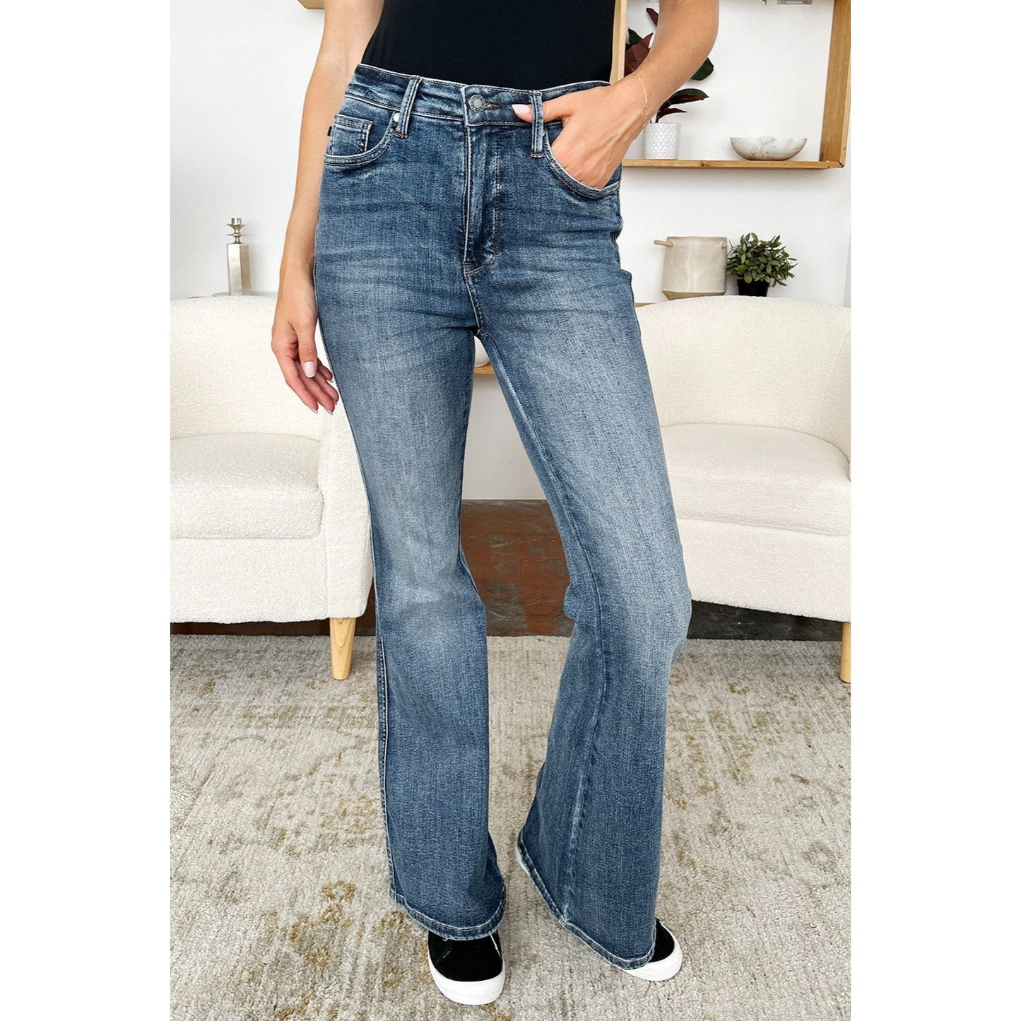 Judy Blue Full Size High Waist Tummy Control Flare Jeans