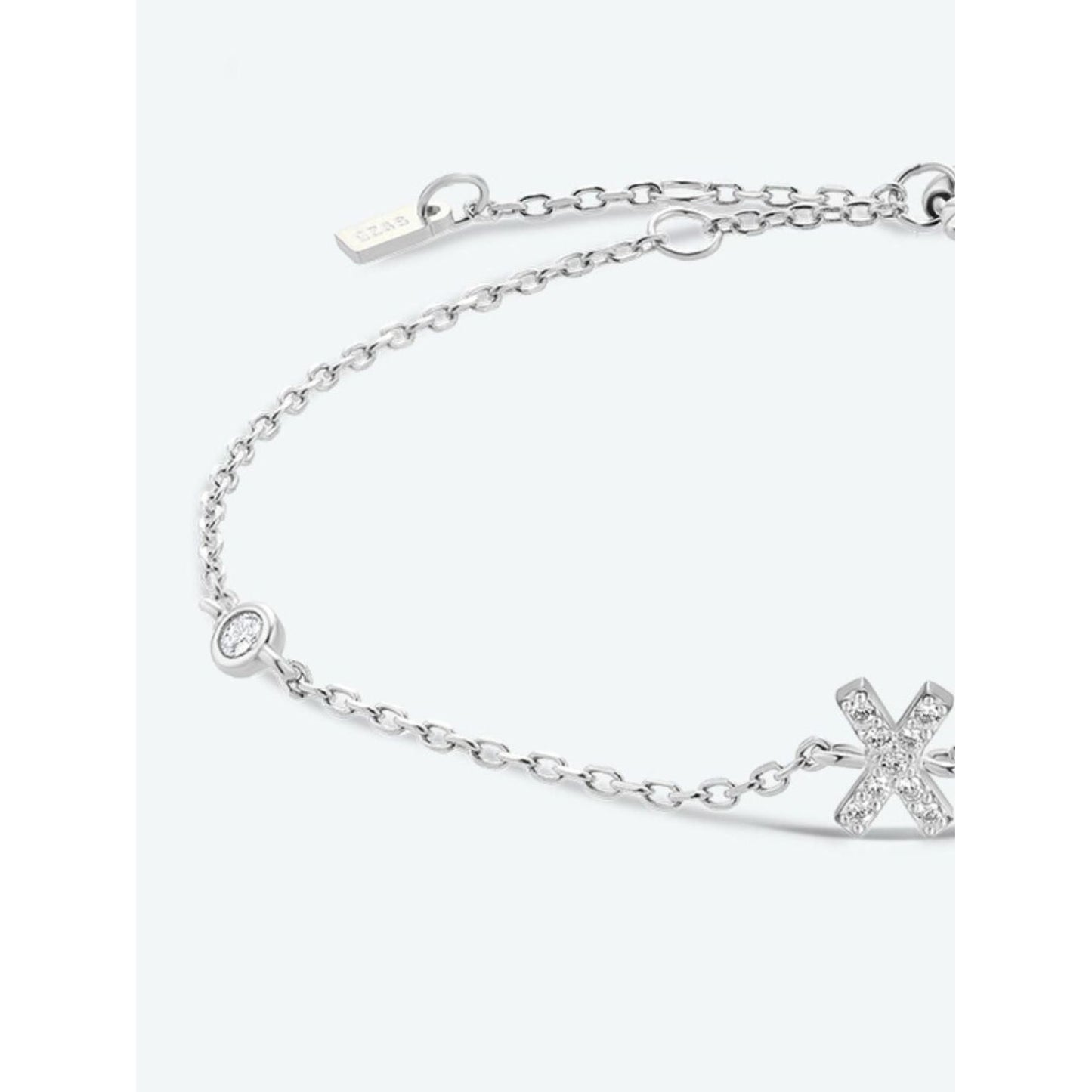 V To Z Zircon 925 Sterling Silver Bracelet