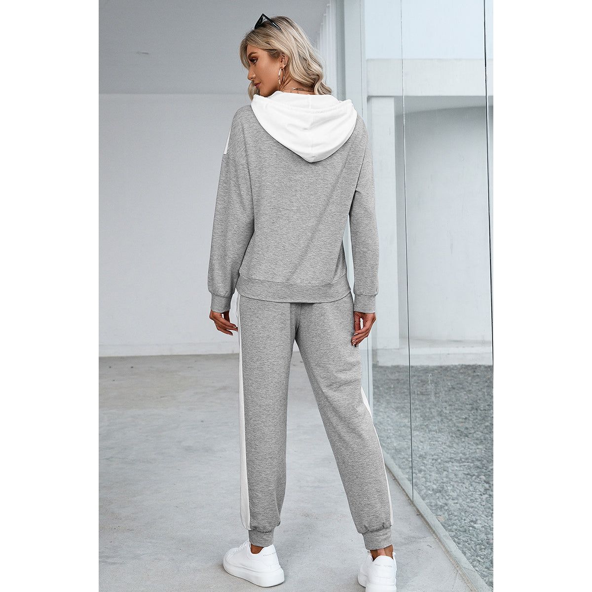 Ivy Lane Dropped Shoulder Hoodie and Long Pants Set