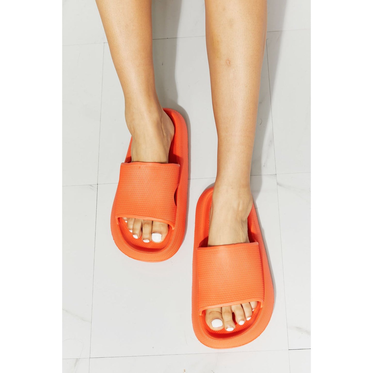 MMShoes Arms Around Me Open Toe Slide in Orange