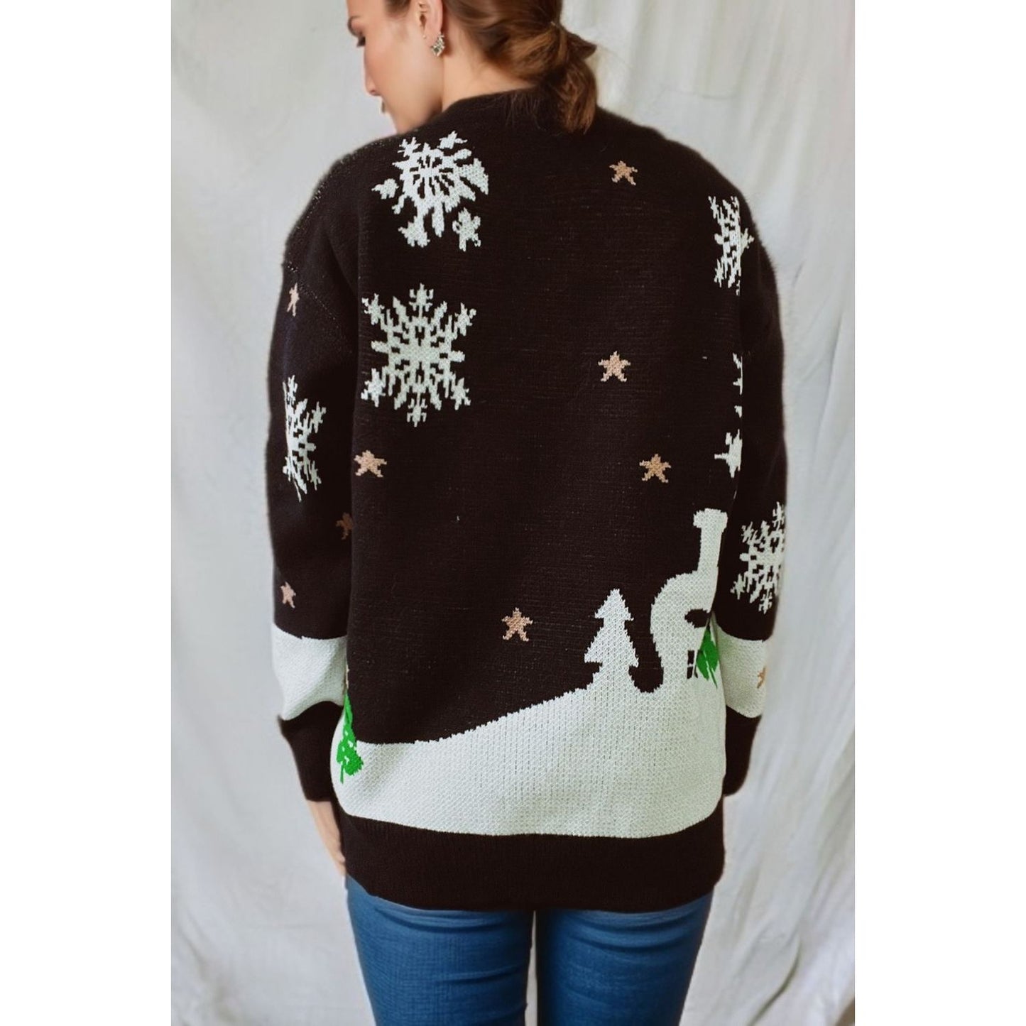 Gingersnap Round Neck Long Sleeve Sweater