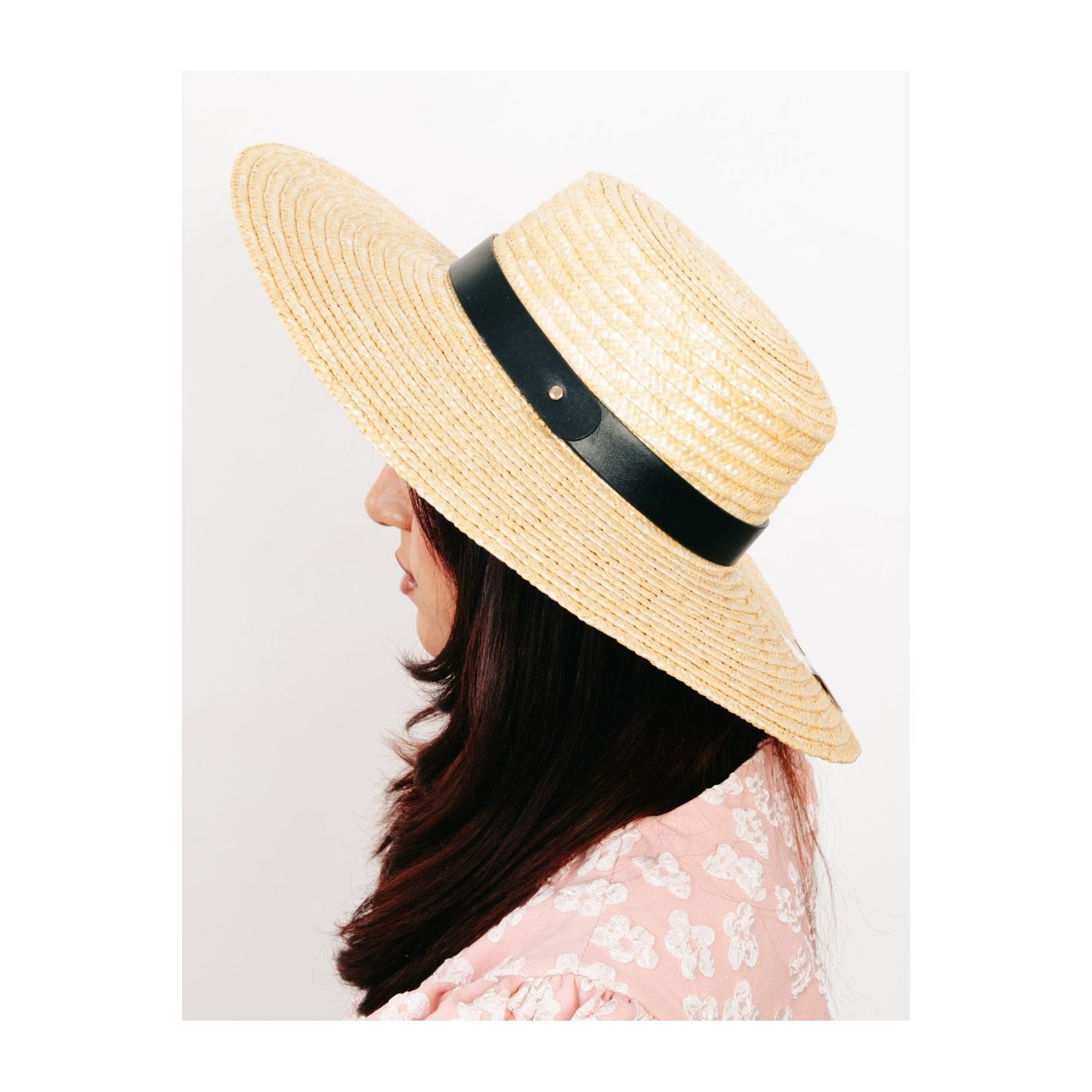 Fame Flat Brim Straw Weave Hat