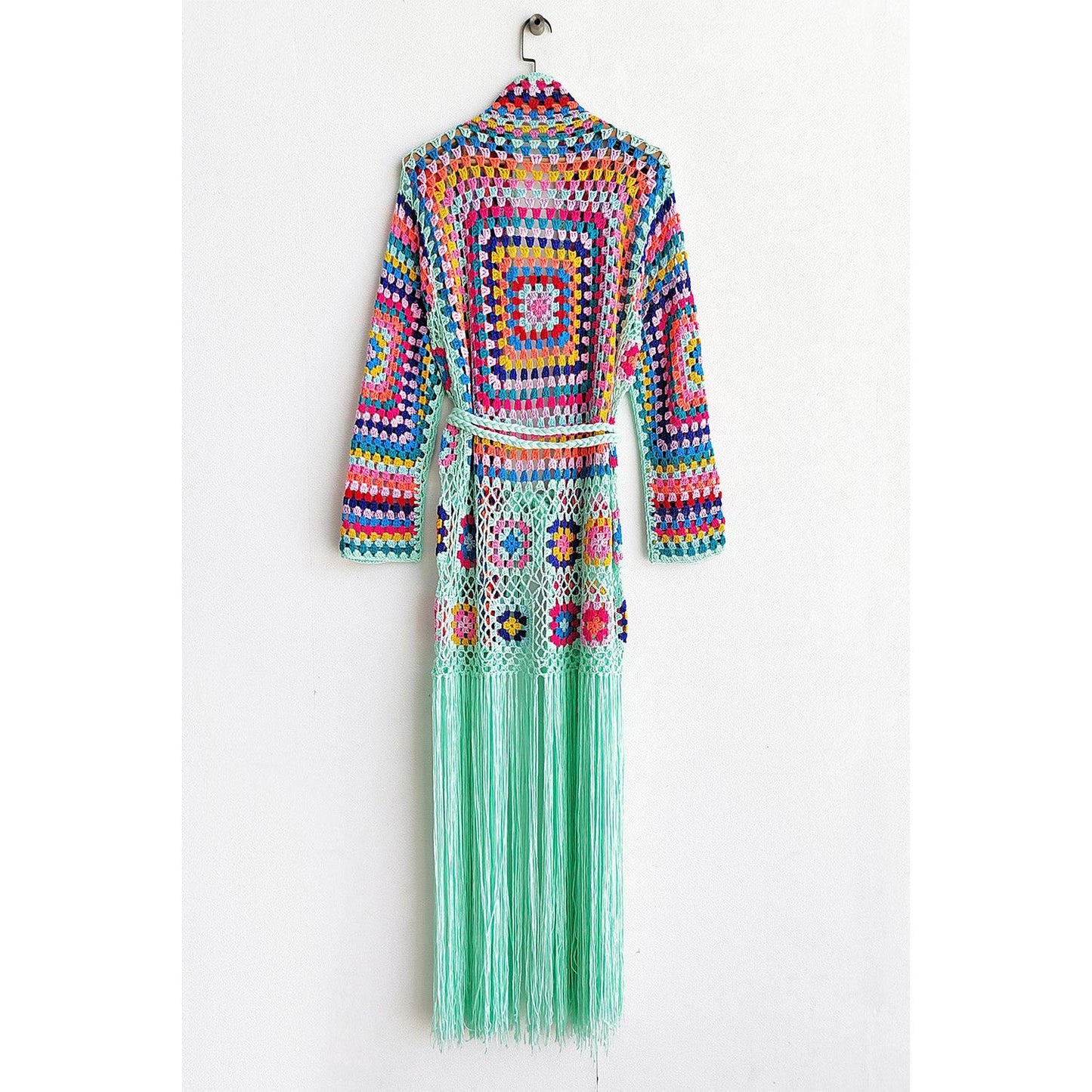 Fringe Tied Long Sleeve Cardigan