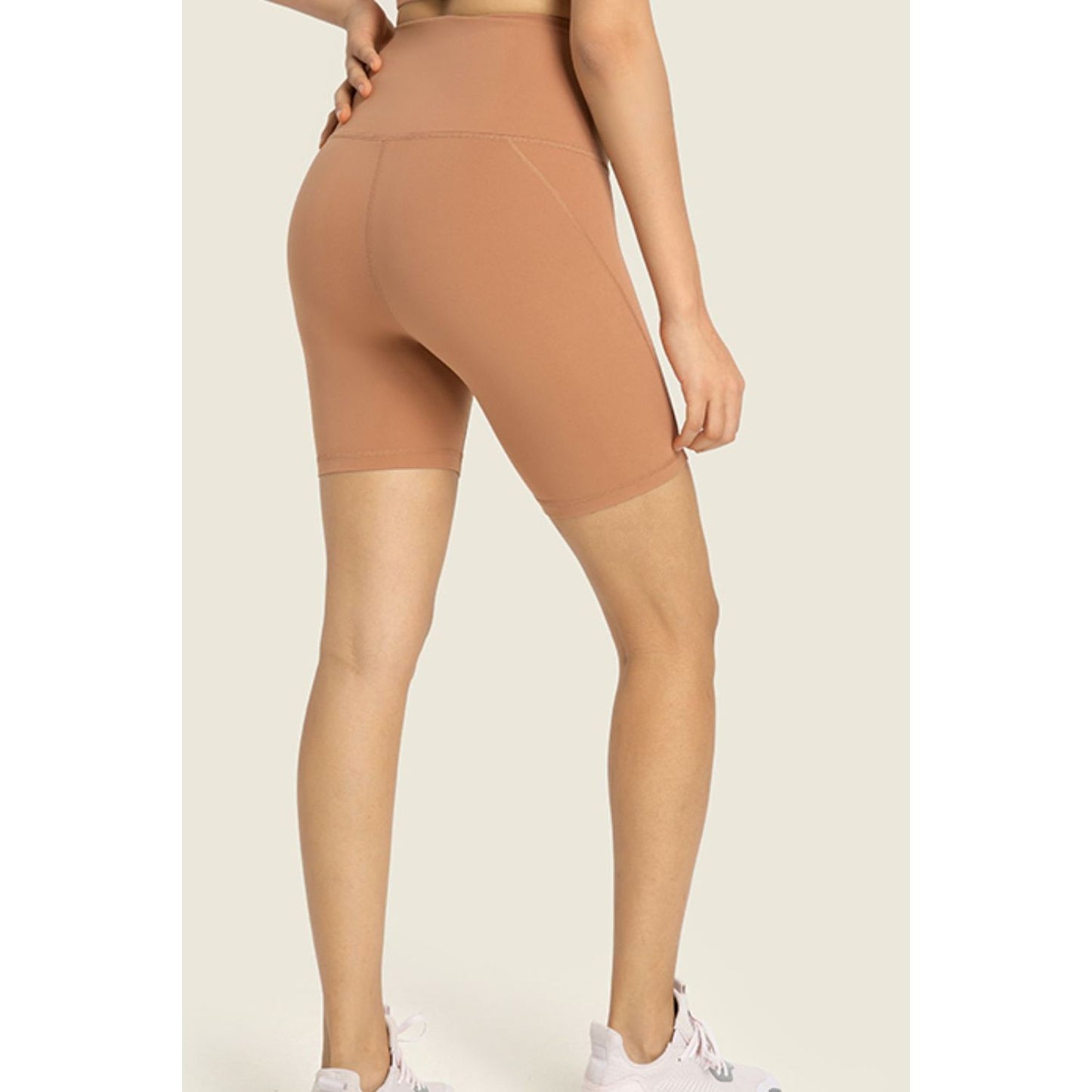 Seamless High-Rise Wide Waistband Biker Shorts