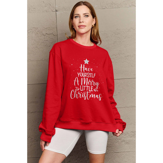 Simply Love Full Size HAVE YOURSELF A MERRY LITTLE CHRISTMAS Round Neck Sweatshirt