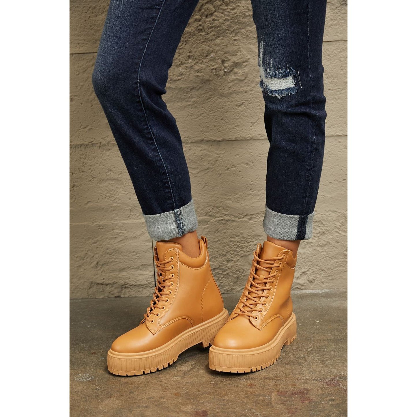 East Lion Corp Platform Combat Boots