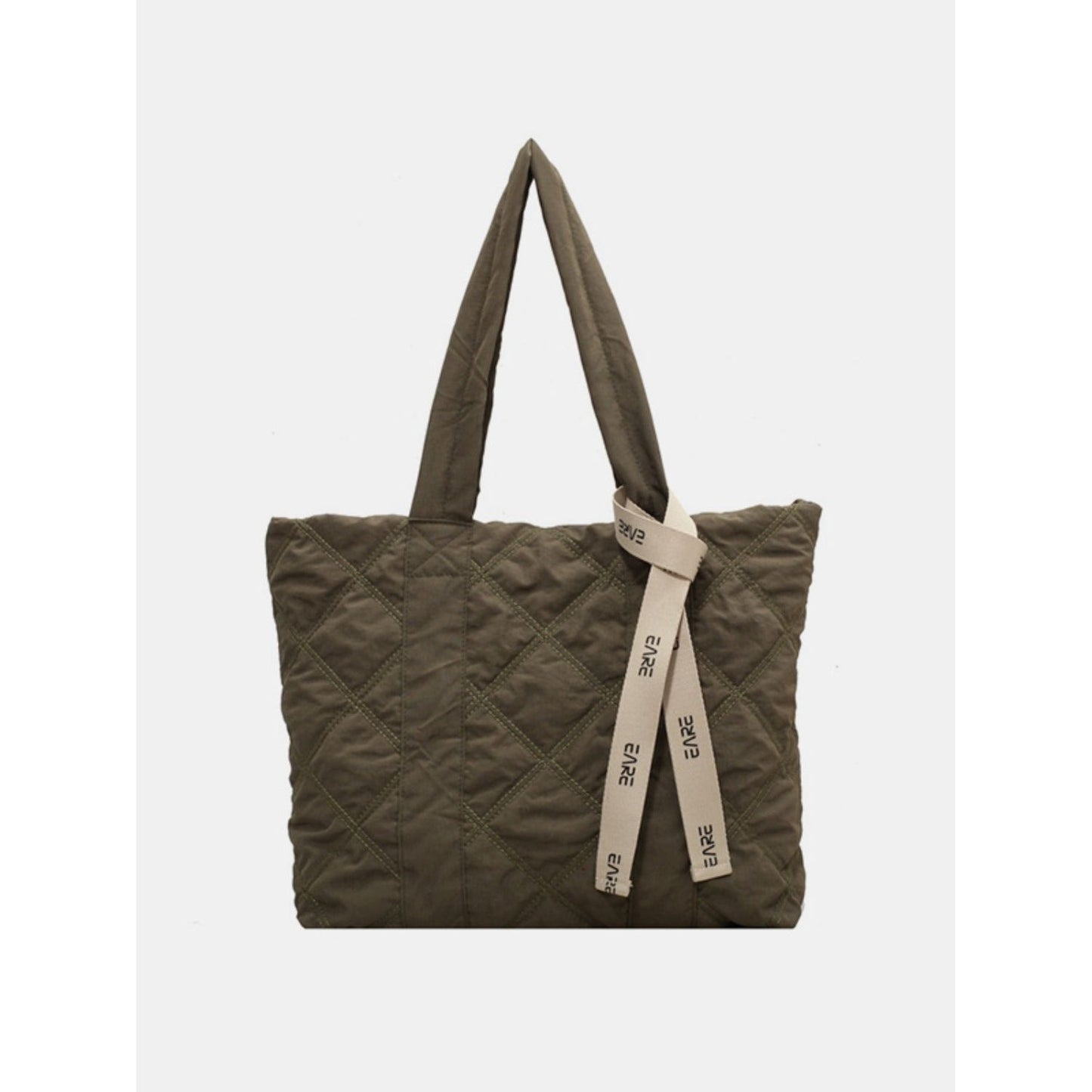 Quilted Nylon Large Tote Bag