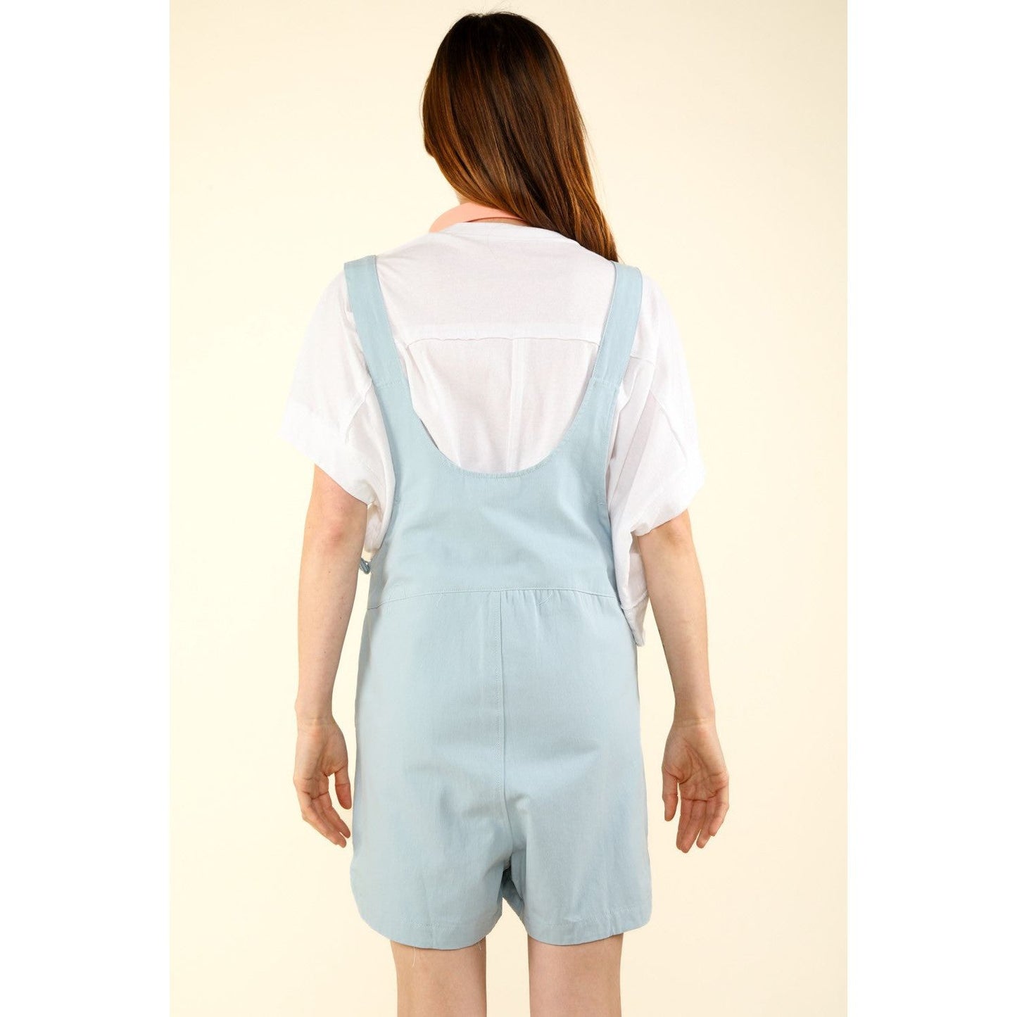 VERY J Adjustable Waist Suspender Overalls with Pockets