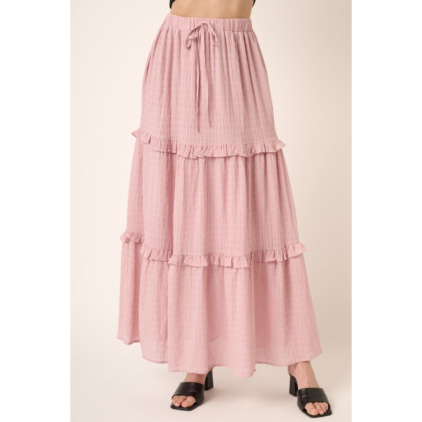 Mittoshop Drawstring High Waist Frill Skirt