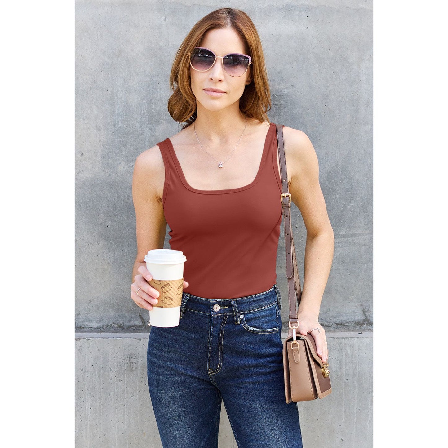 Basic Bae Full Size Square Neck Wide Strap Tank