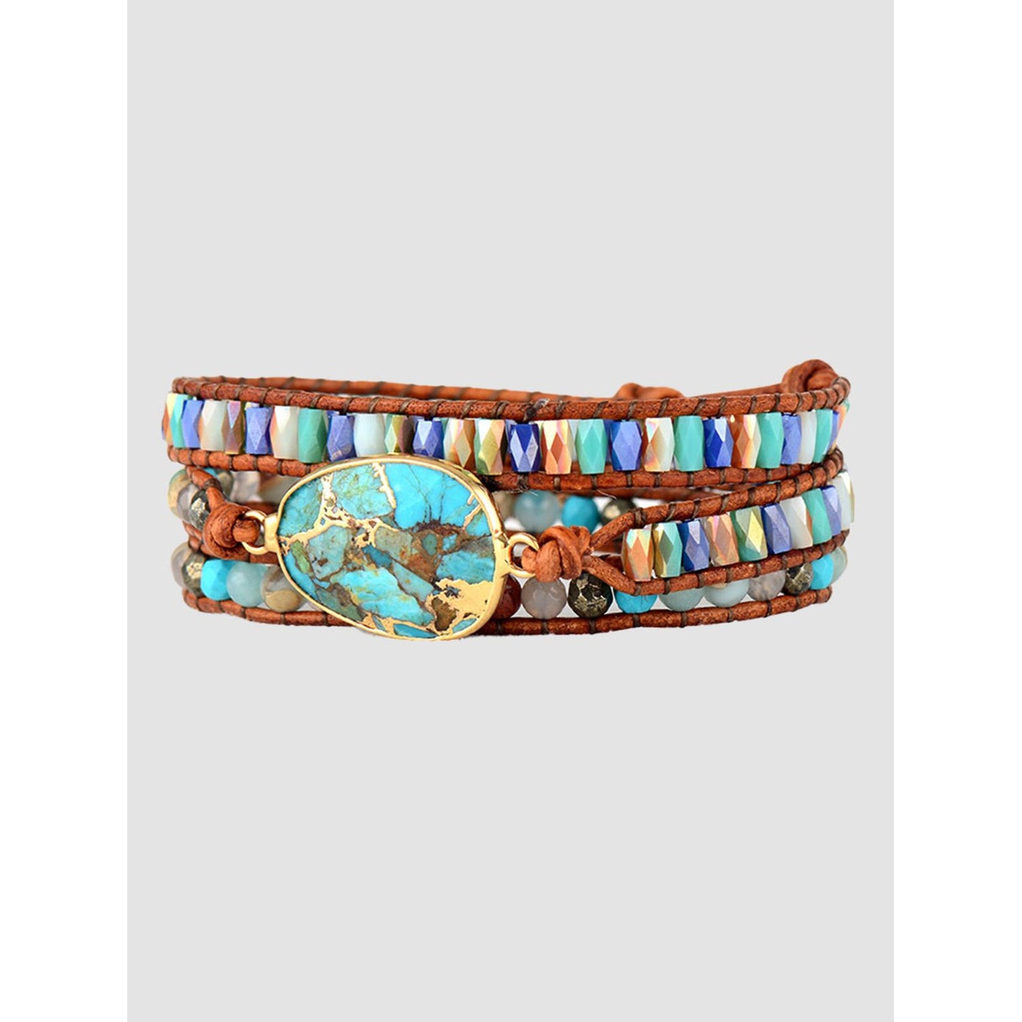 Triple-Layer Natural Stone Bracelet