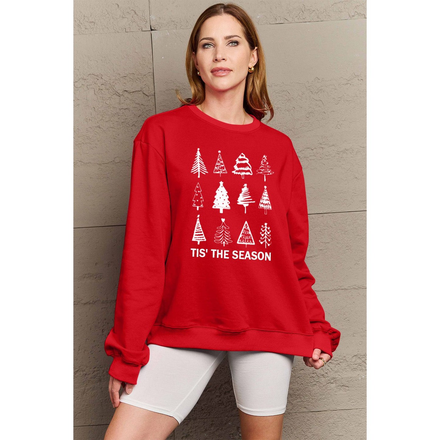 Simply Love Full Size Christmas Tree Graphic Sweatshirt