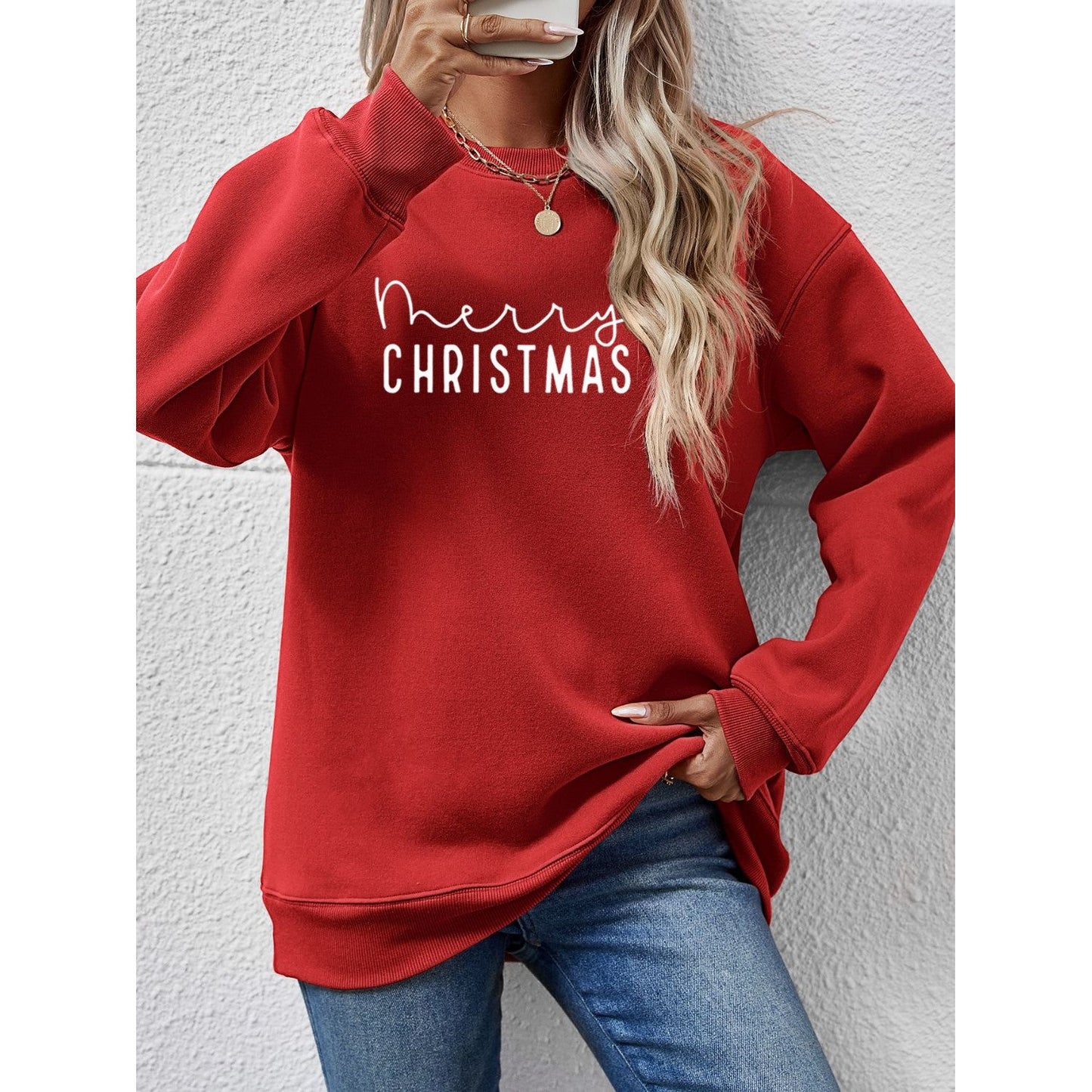 MERRY CHRISTMAS Dropped Shoulder Sweatshirt