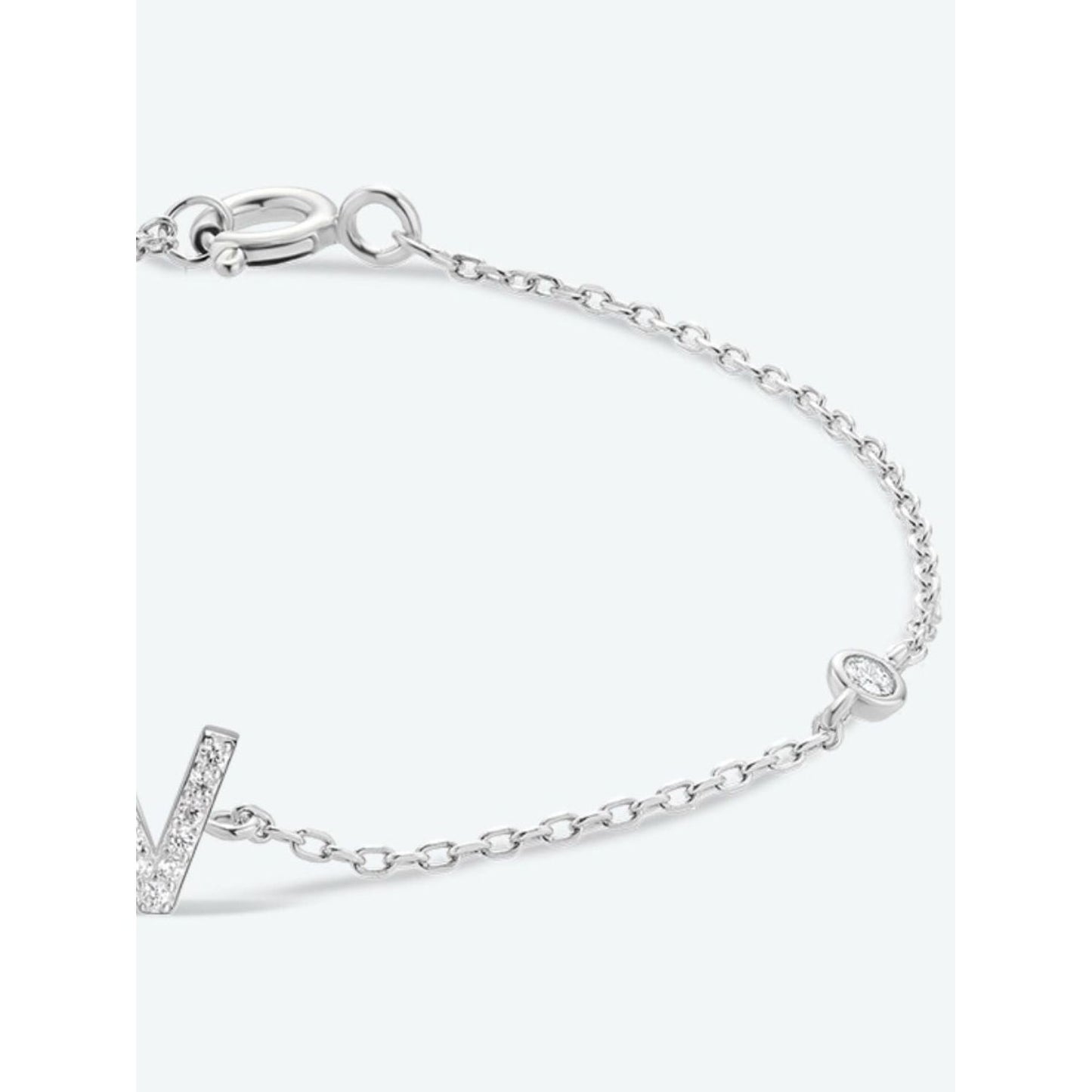 V To Z Zircon 925 Sterling Silver Bracelet