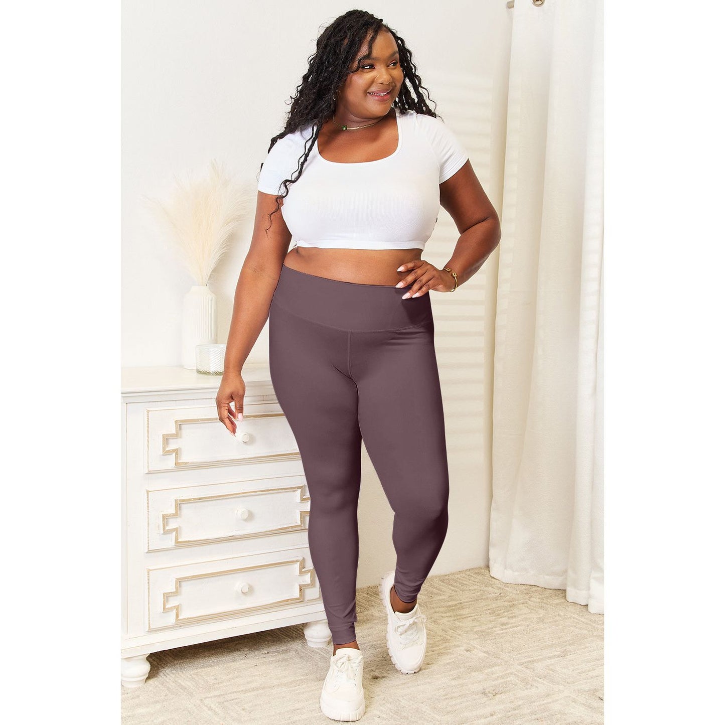 Double Take Wide Waistband Sports Leggings