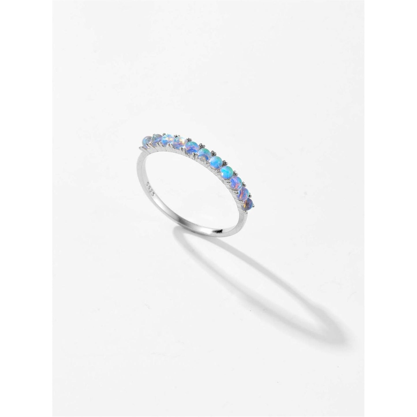 925 Sterling Silver Inlaid Opal Ring