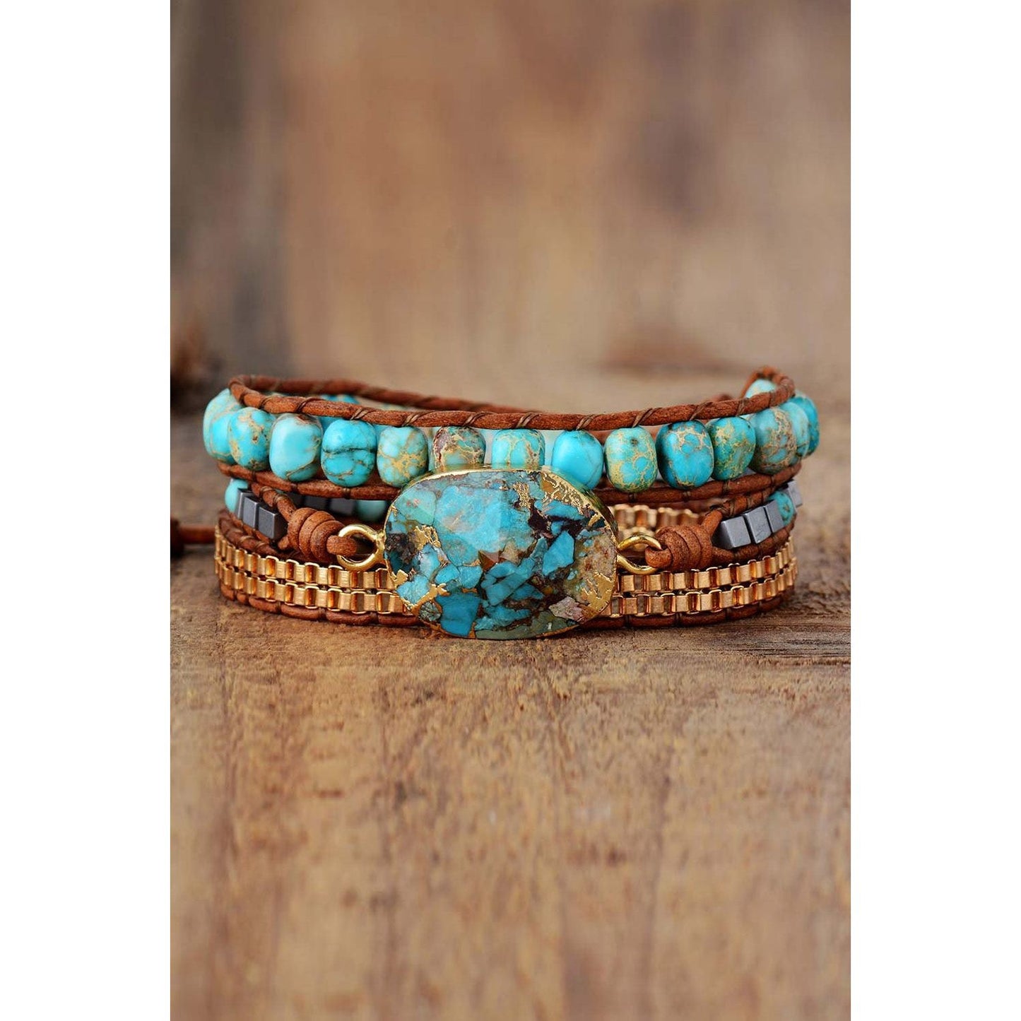 Handmade Natural Stone Copper Bracelet