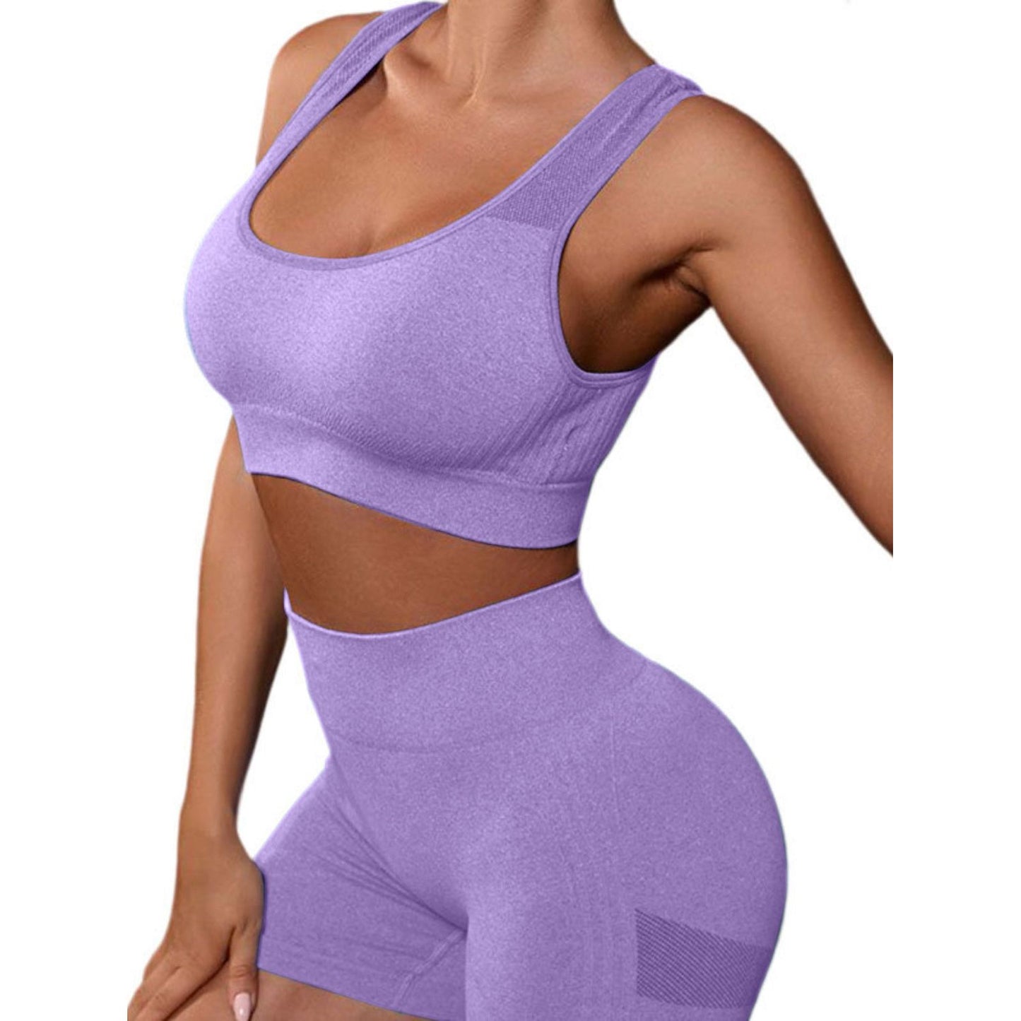 Cutout Scoop Neck Tank and Shorts Active Set